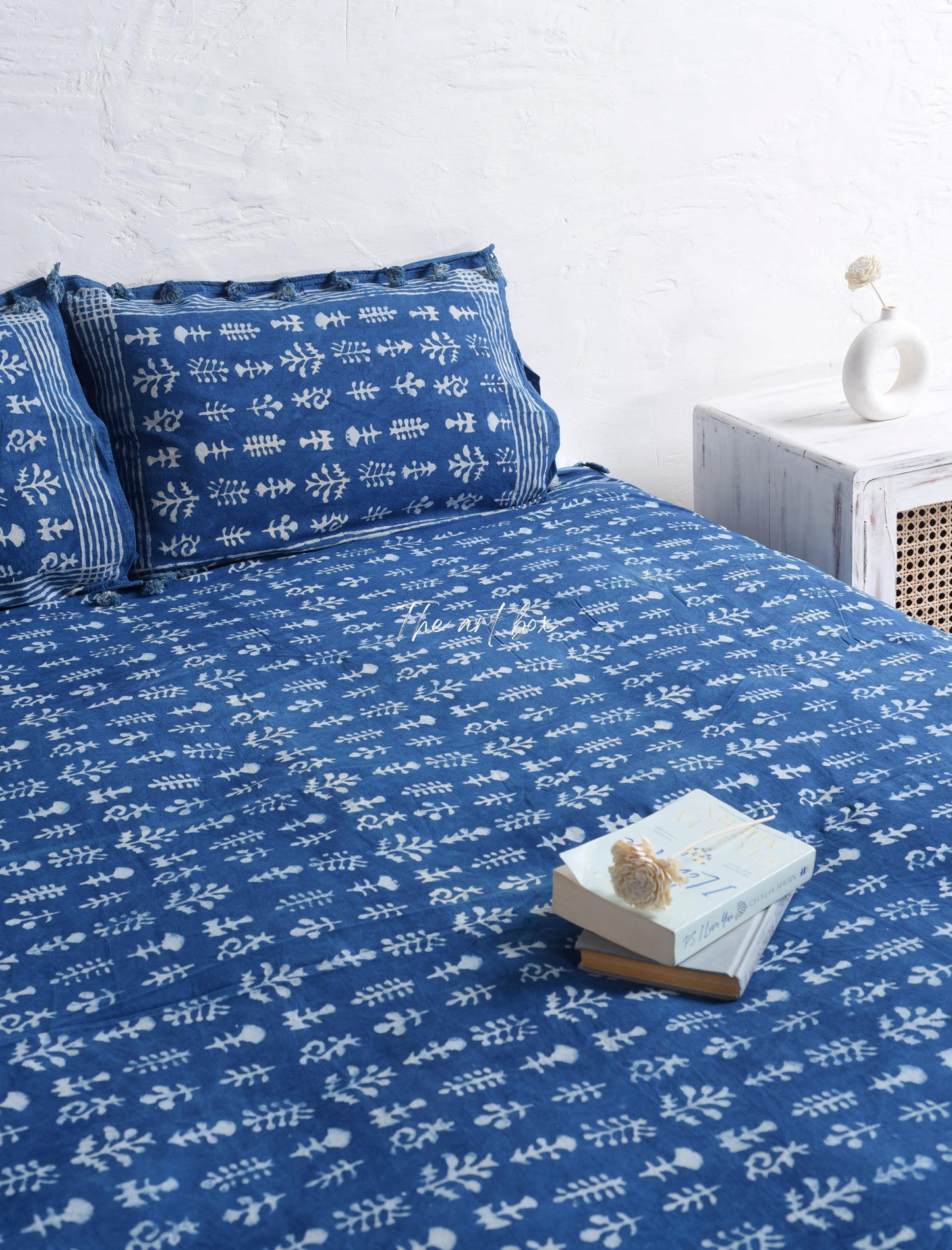 Designer Block Printed Bedsheet and Pillow Set