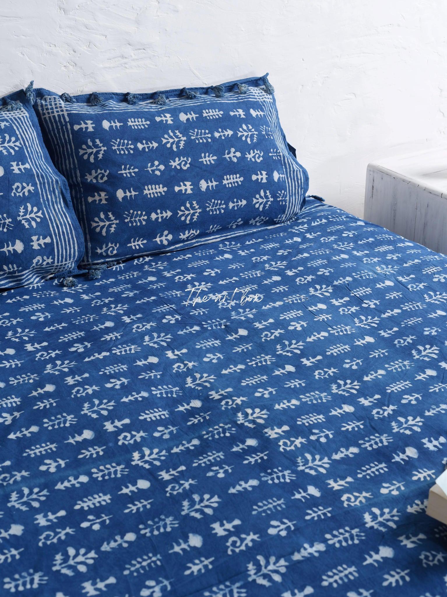 Designer Block Printed Bedsheet and Pillow Set