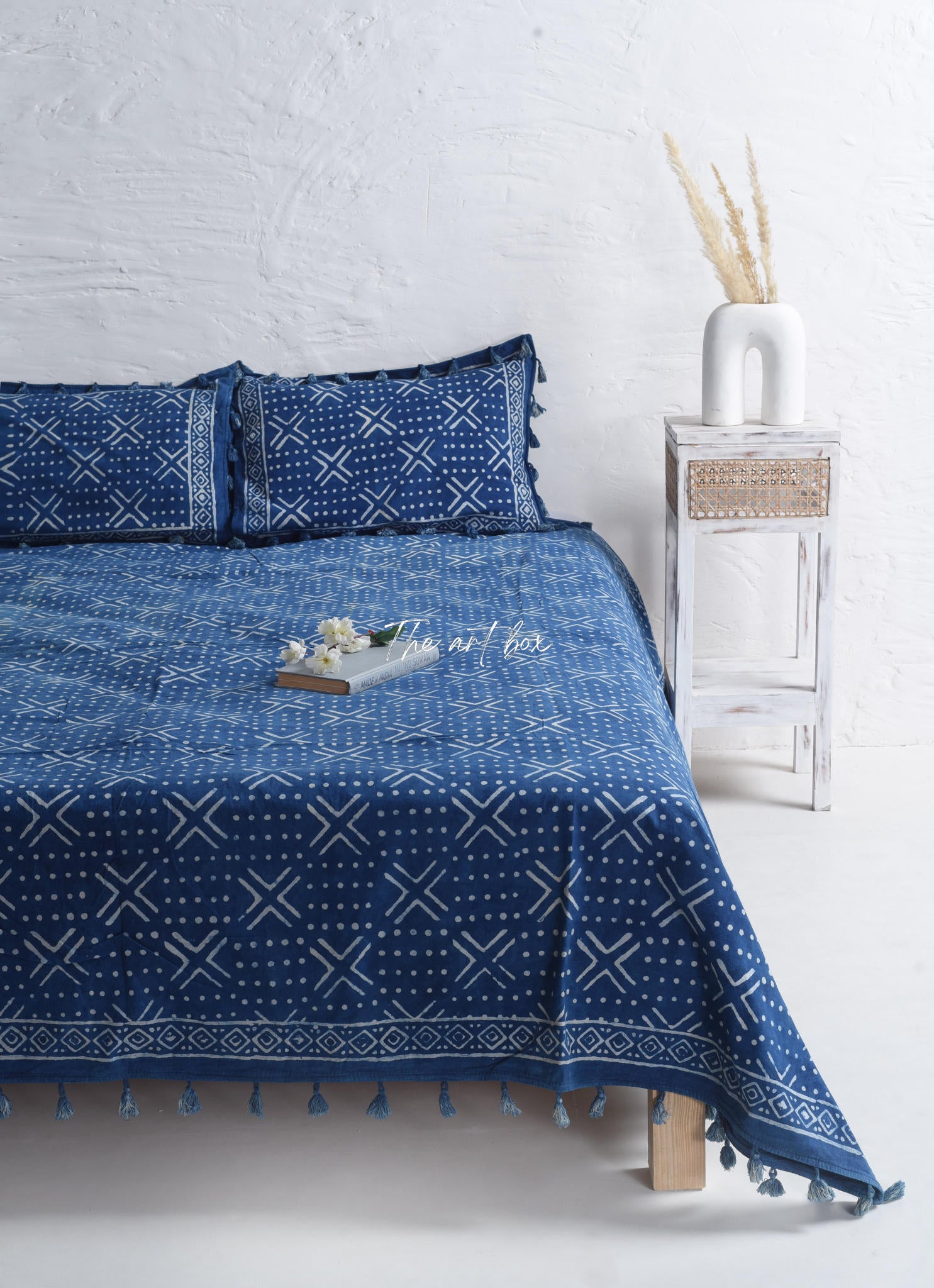 Occasion Boho Block Printed Bedsheet and Pillow Set