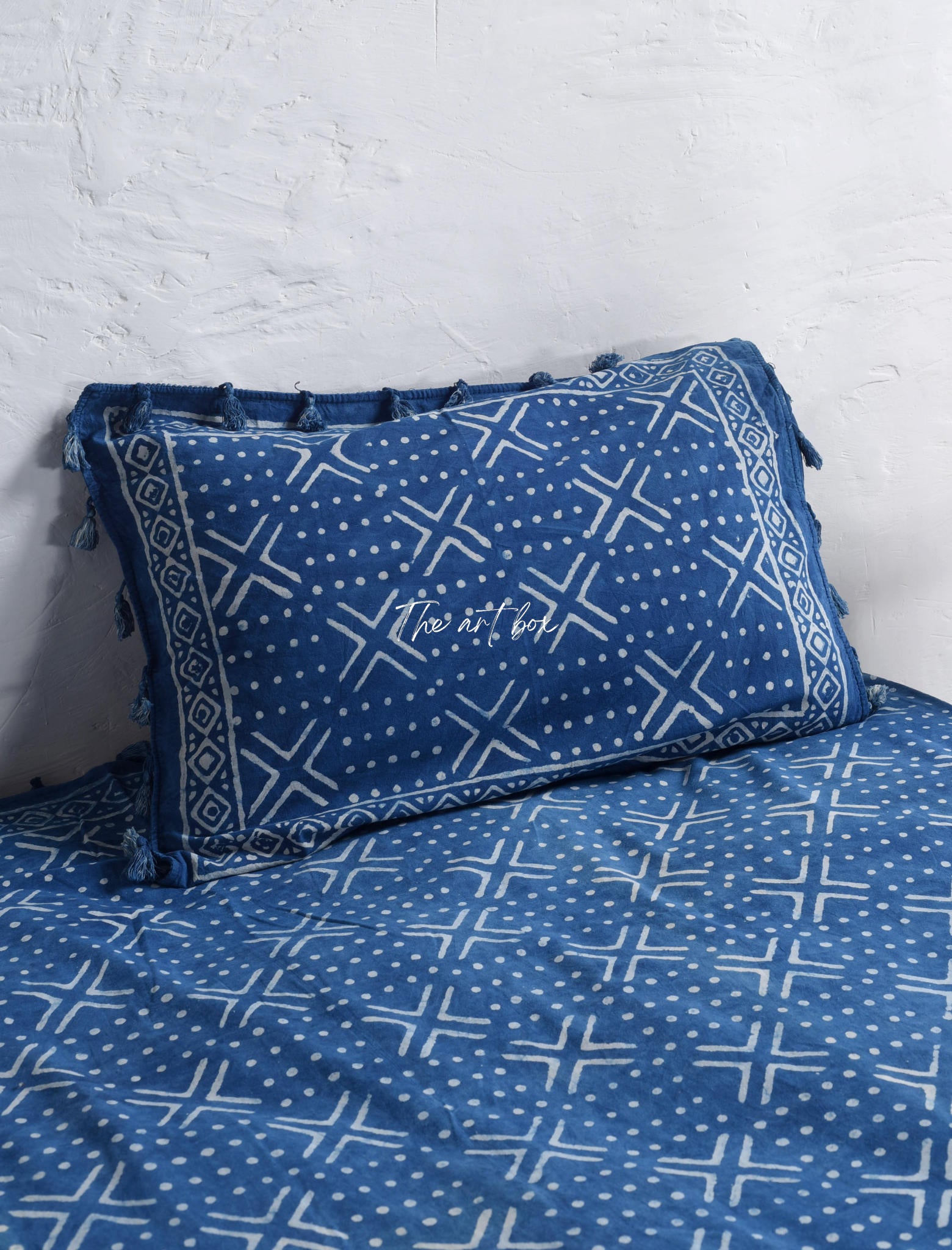 Occasion Boho Block Printed Bedsheet and Pillow Set