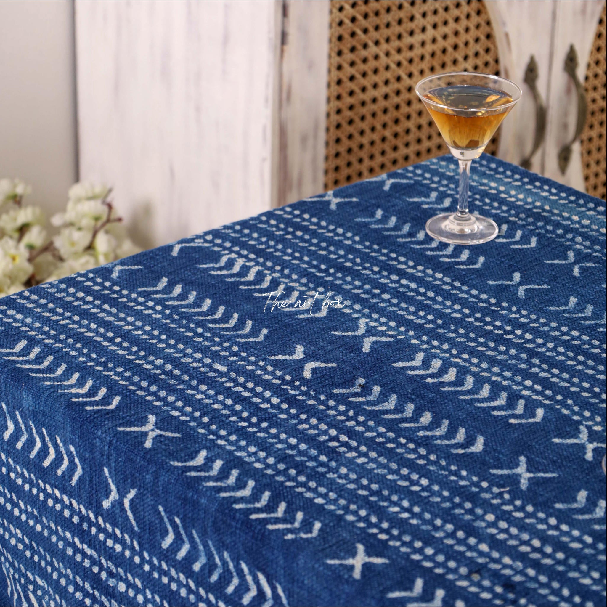 Beautiful Indigo Blue Cotton Table Covers