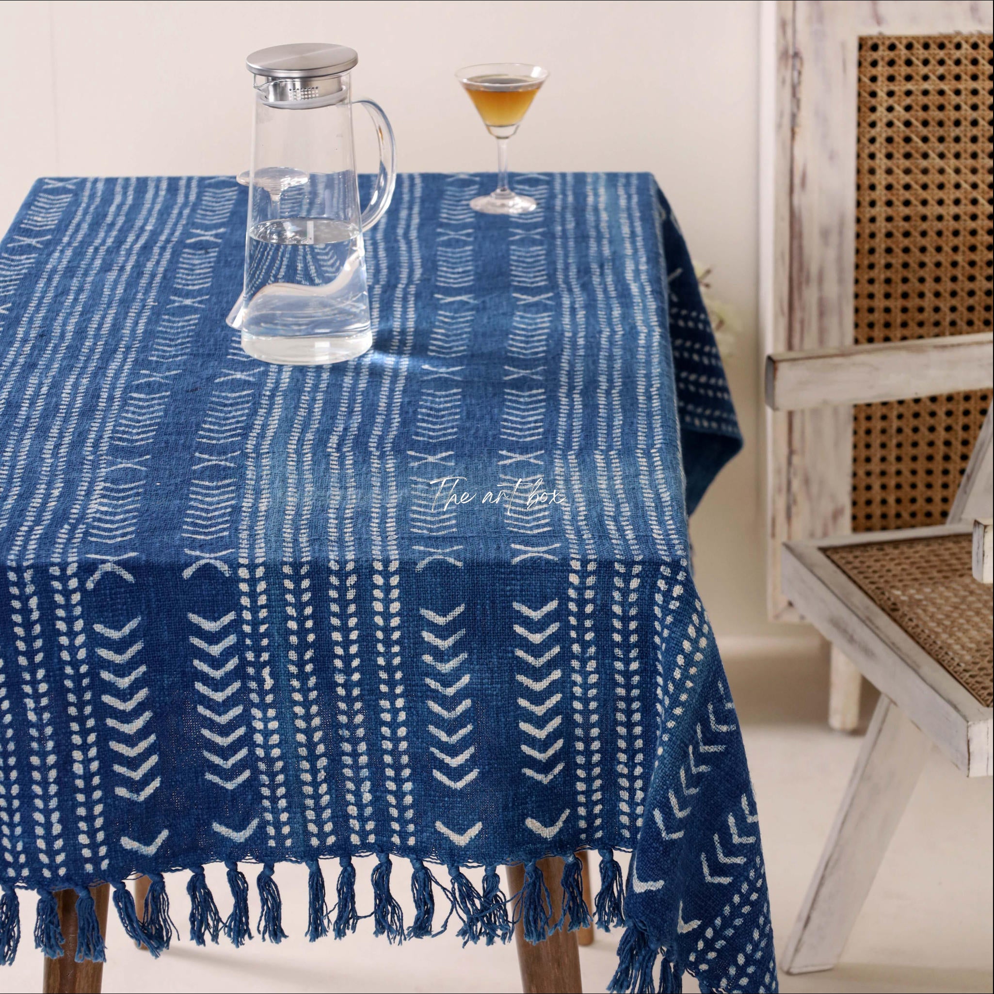 Beautiful Indigo Blue Cotton Table Covers