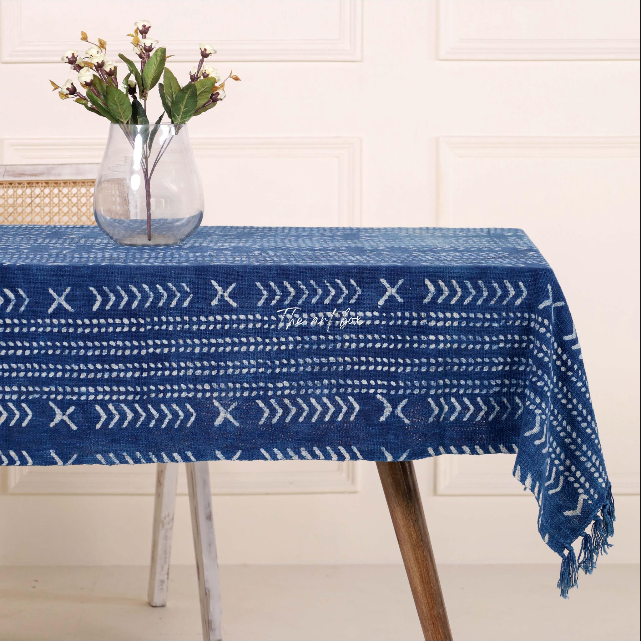 Beautiful Indigo Blue Cotton Table Covers