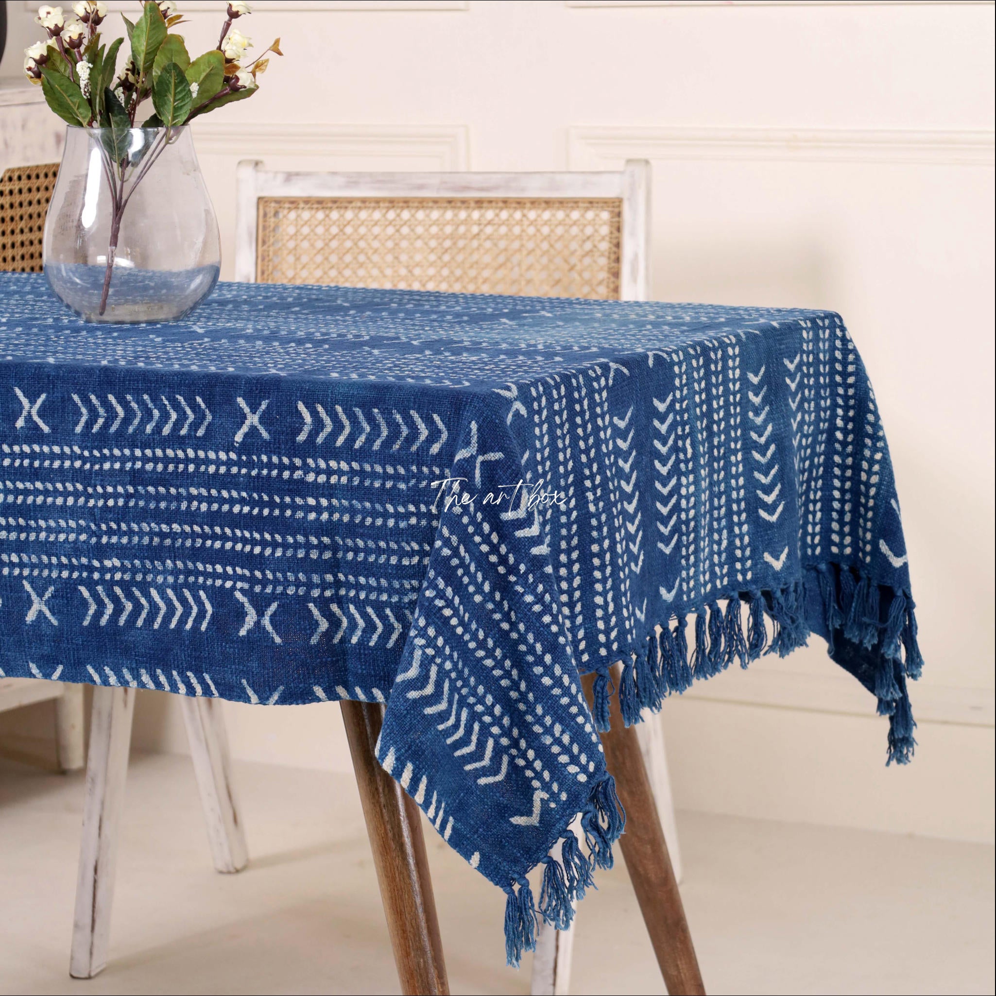 Beautiful Indigo Blue Cotton Table Covers