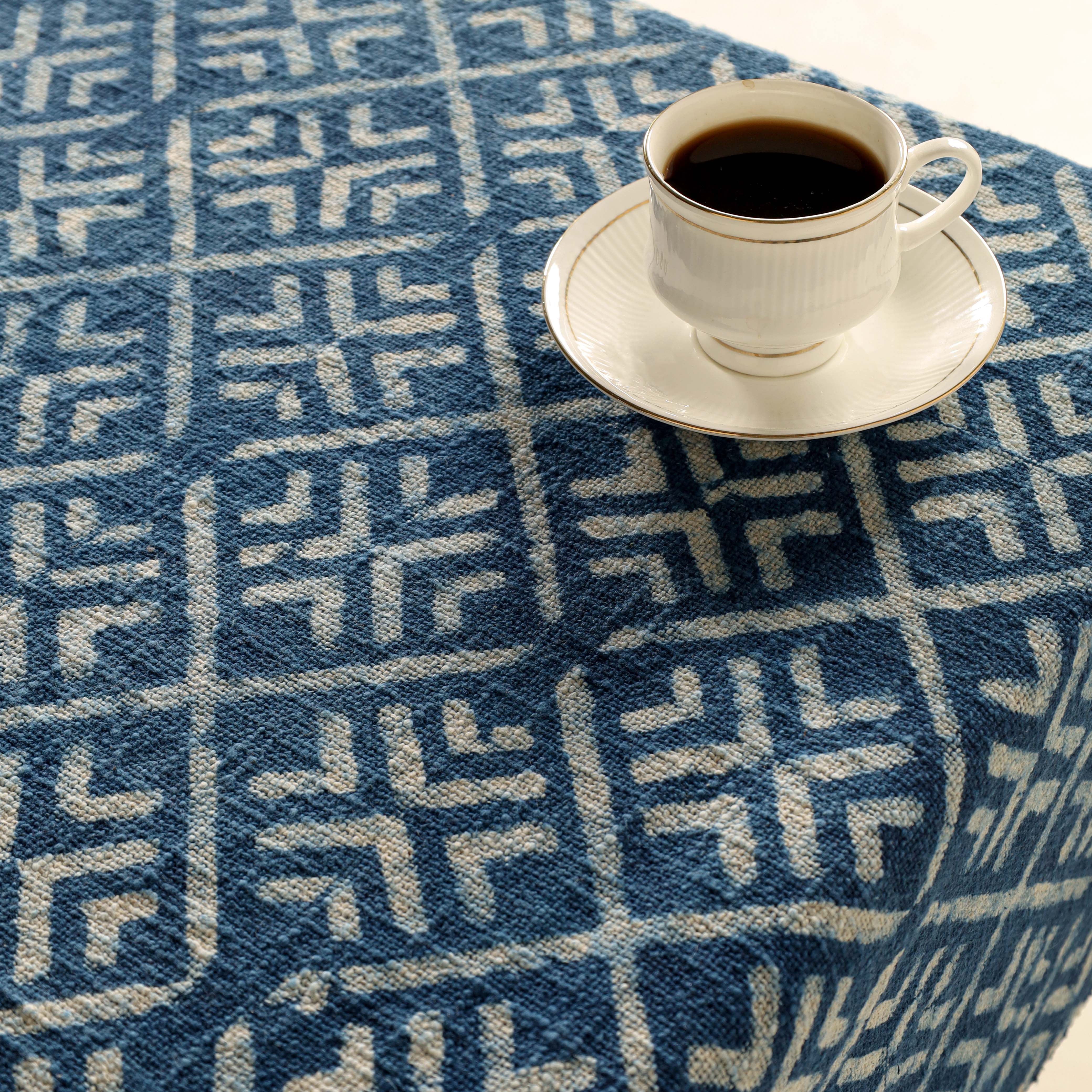 Dark Blue Cotton Tablecloth