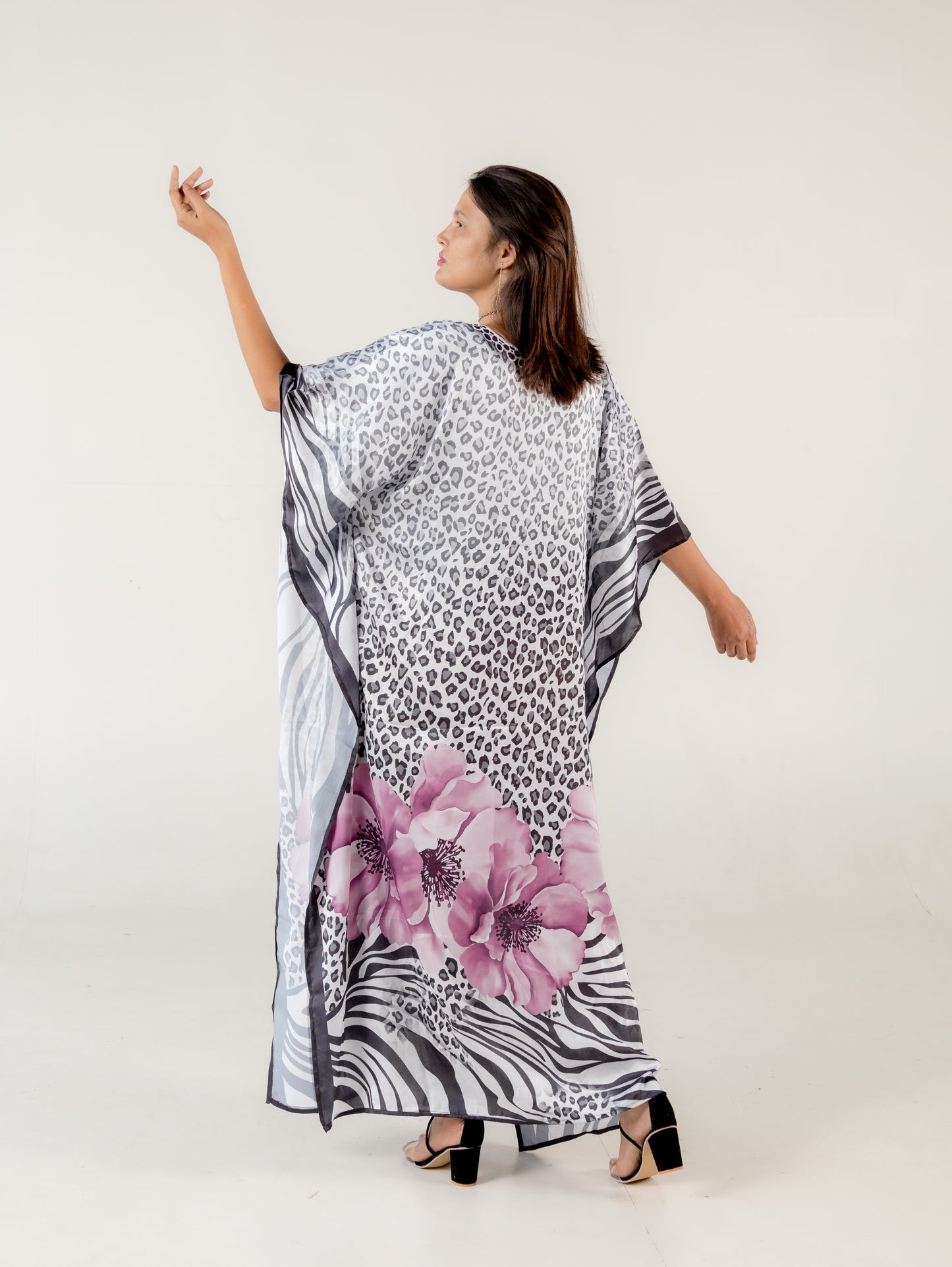 Chitah Print Kaftan Dresses for Women Suit Floral Pattern long Kaftan