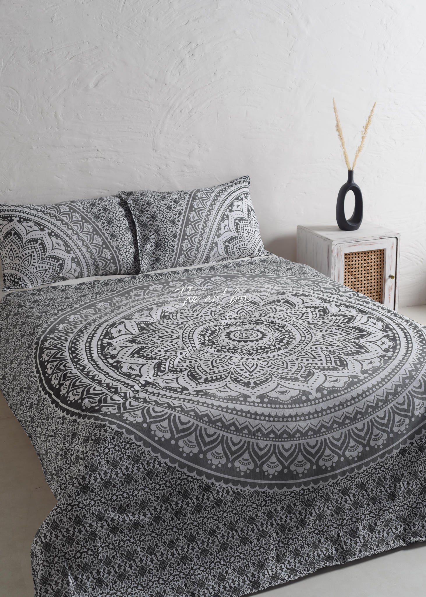 Black Mandala Duvet Covers with Pillow Covers