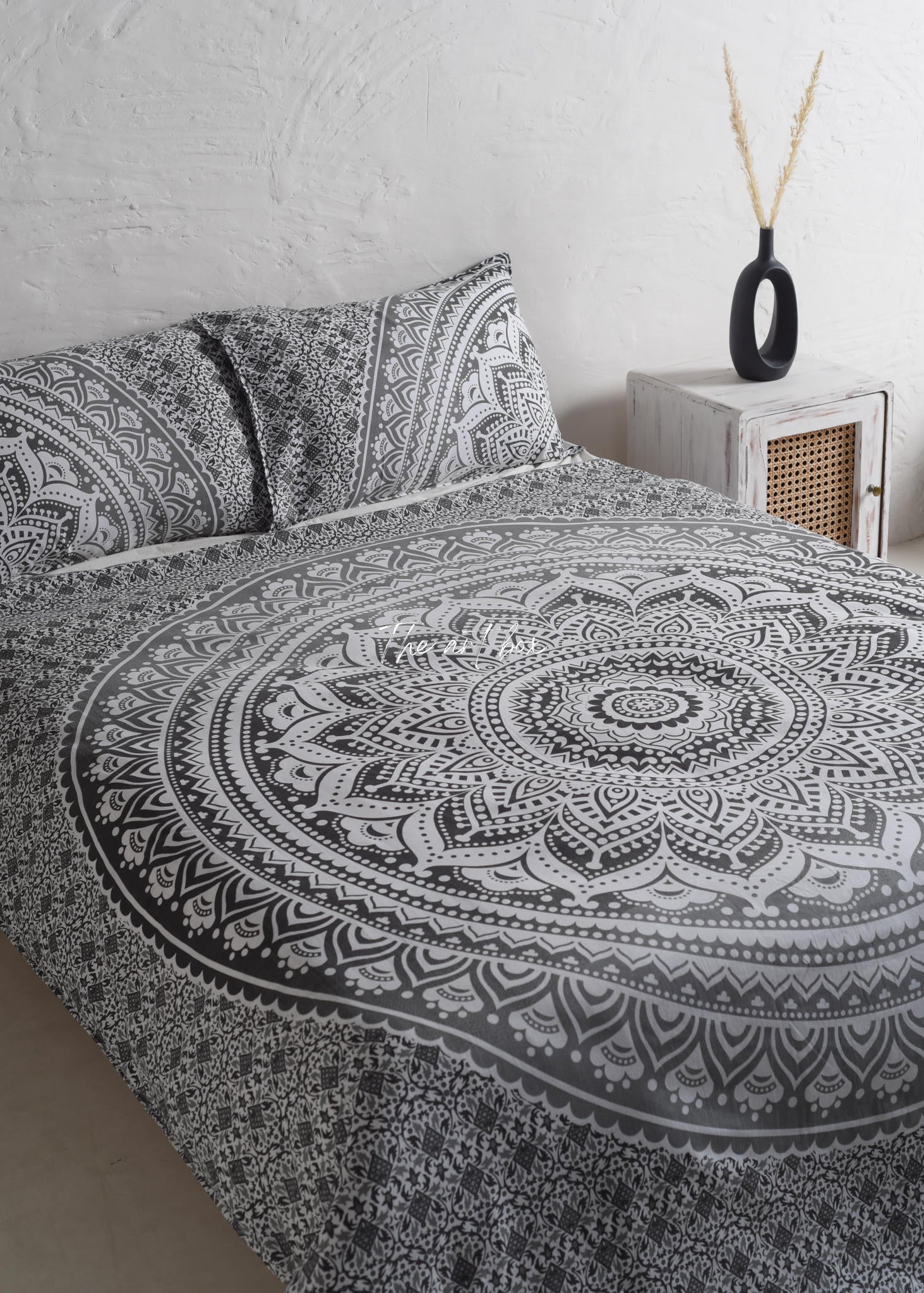 Black Mandala Duvet Covers with Pillow Covers