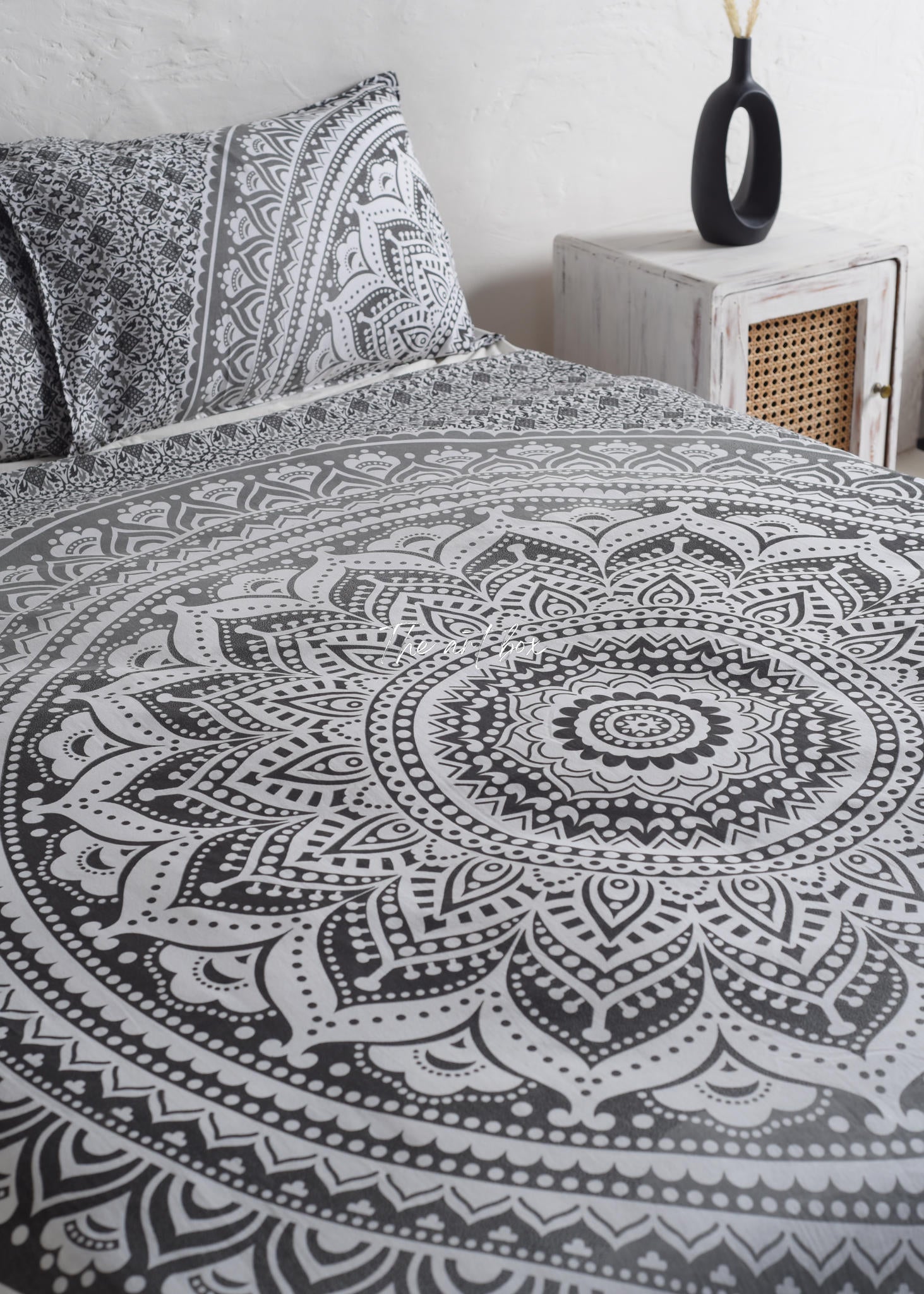 Black Mandala Duvet Covers with Pillow Covers