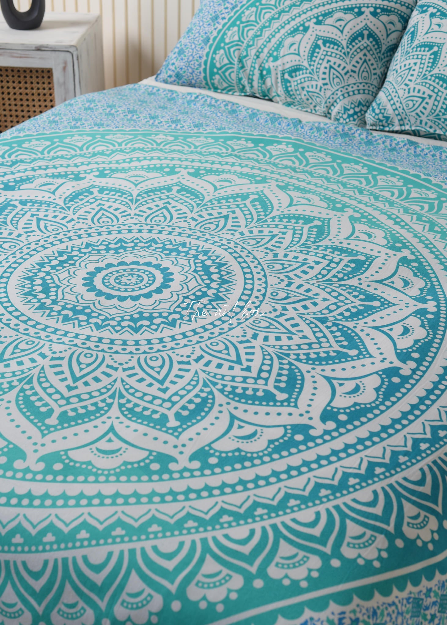 Green Mandala Duvet Covers with Pillow Covers