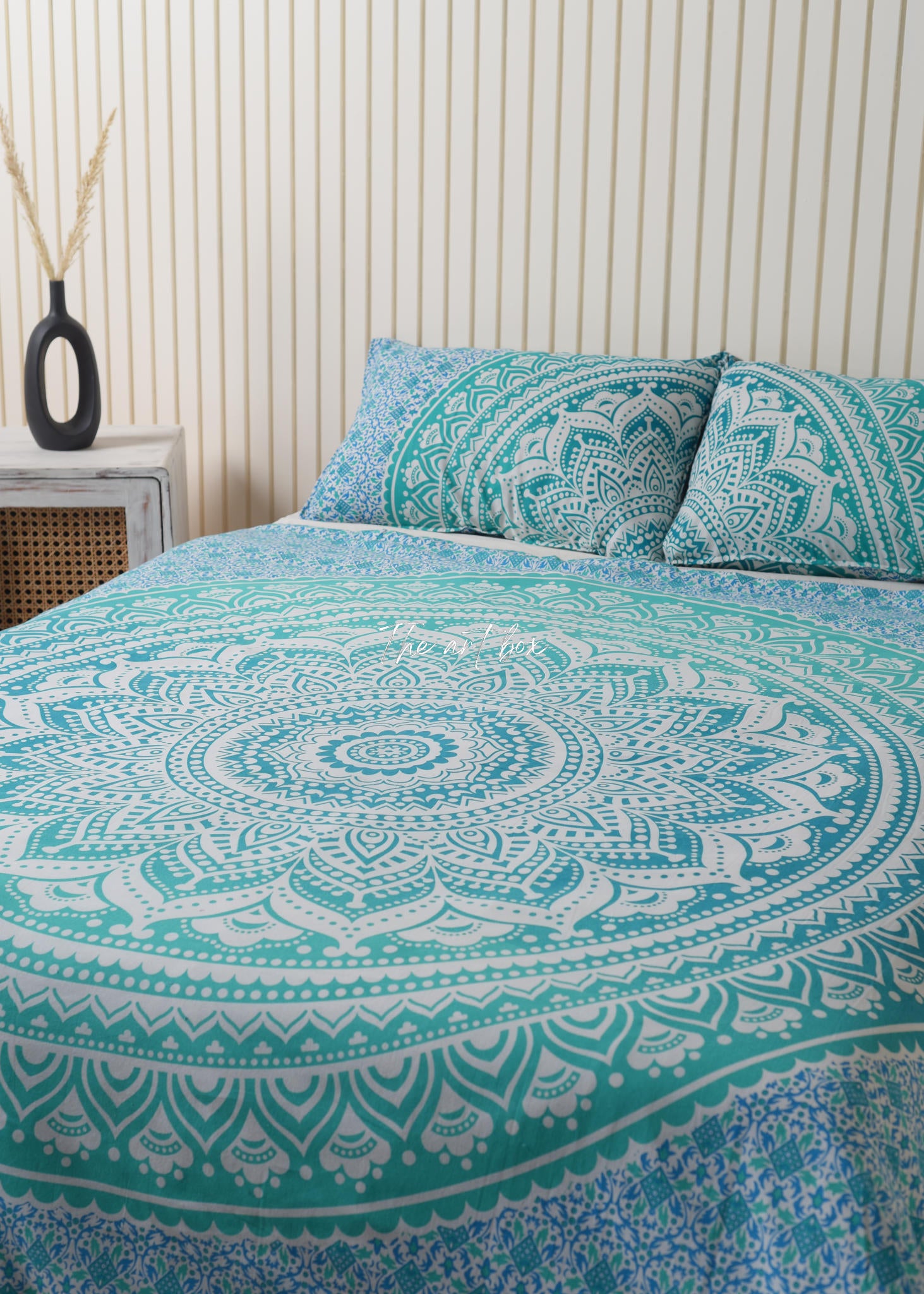 Green Mandala Duvet Covers with Pillow Covers