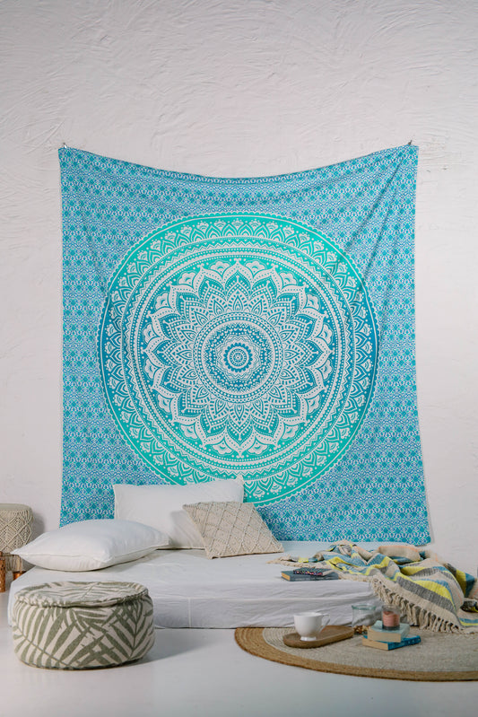 Turquoise Blue Ombre Tapestry