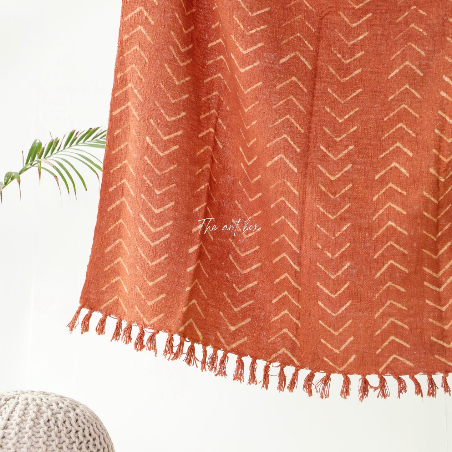 Mud Cloth Orange Daabu Print Throw