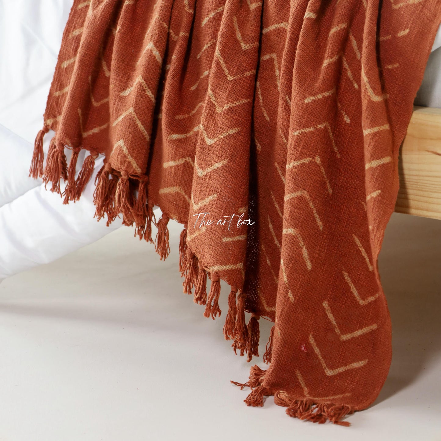 Mud Cloth Orange Daabu Print Throw