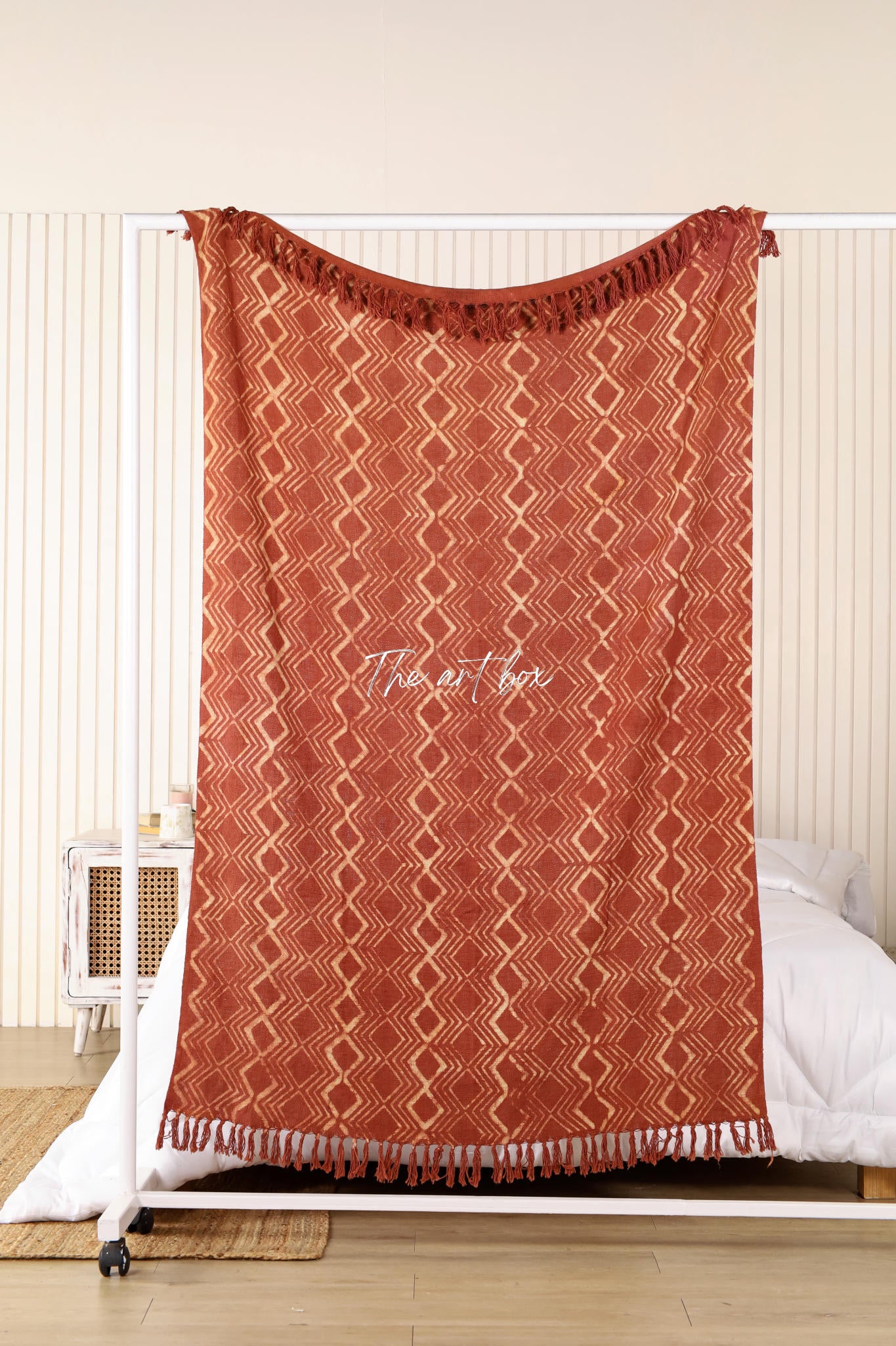 Rust Daabu Print Throw