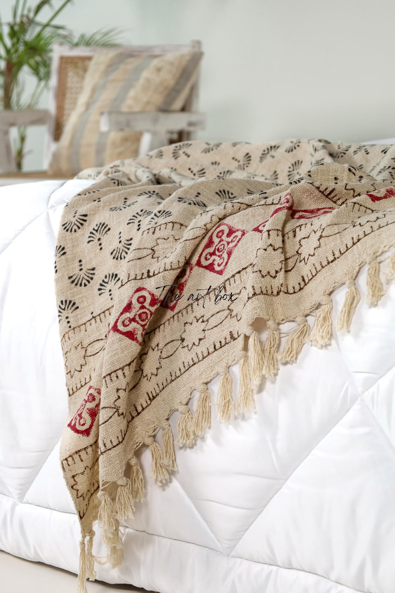 Boho Mud Cloth Pigment Print Throw