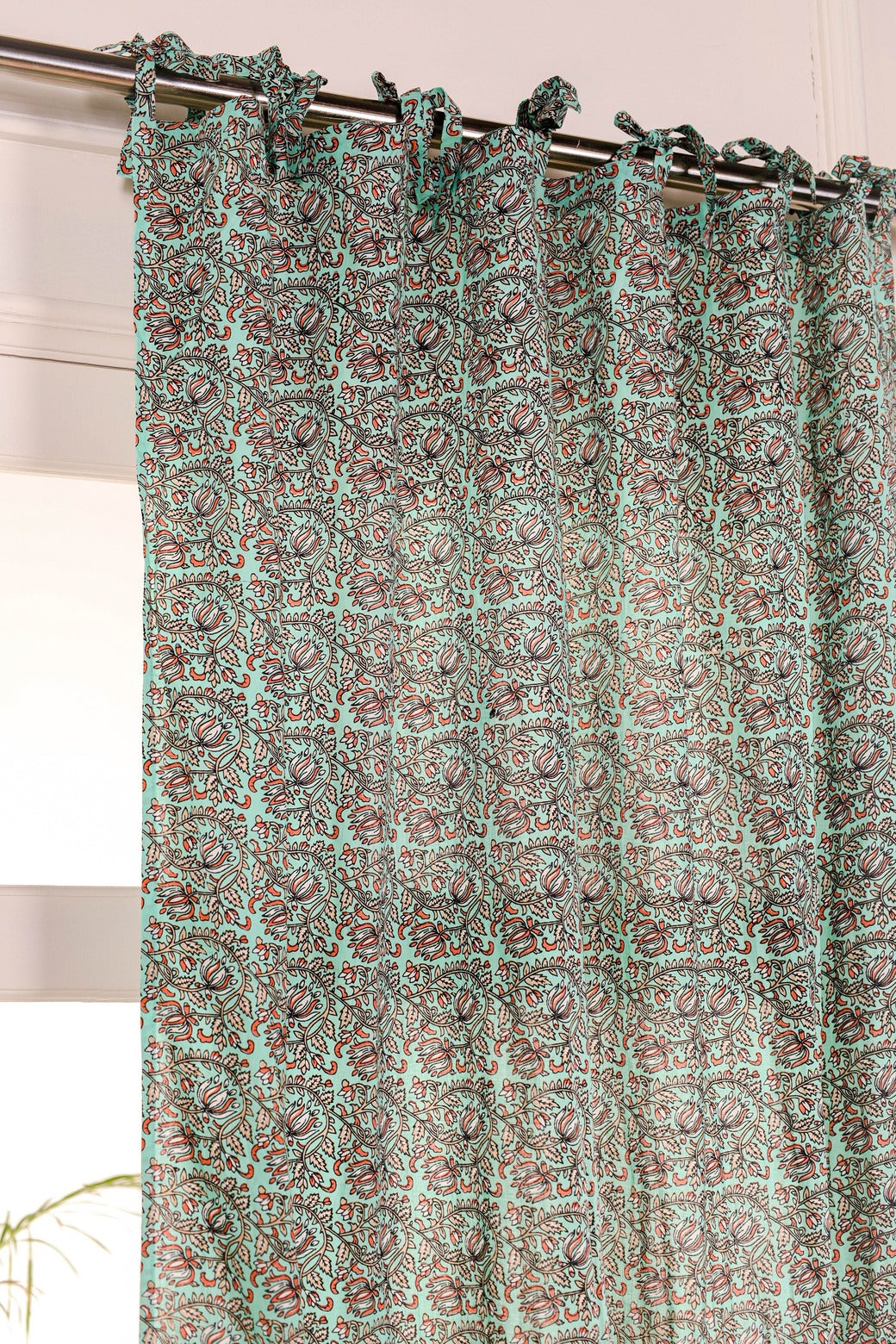 Mallow Floral Printed Curtain 1 Panel Set