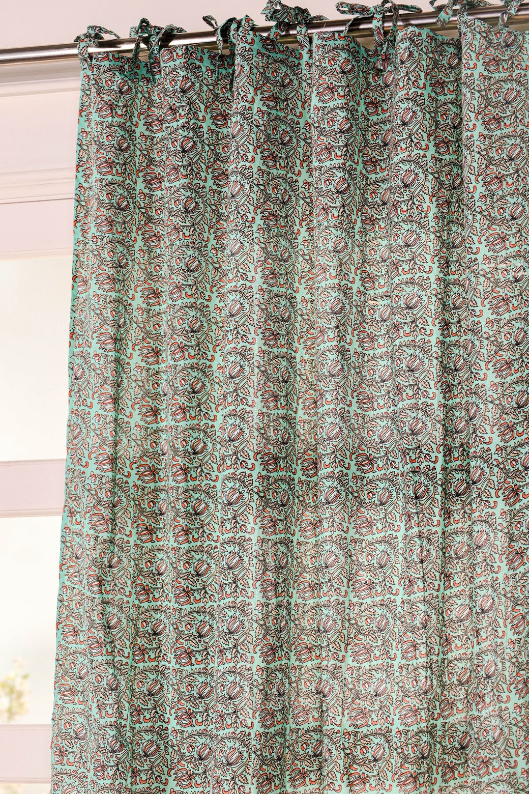 Mallow Floral Printed Curtain 1 Panel Set