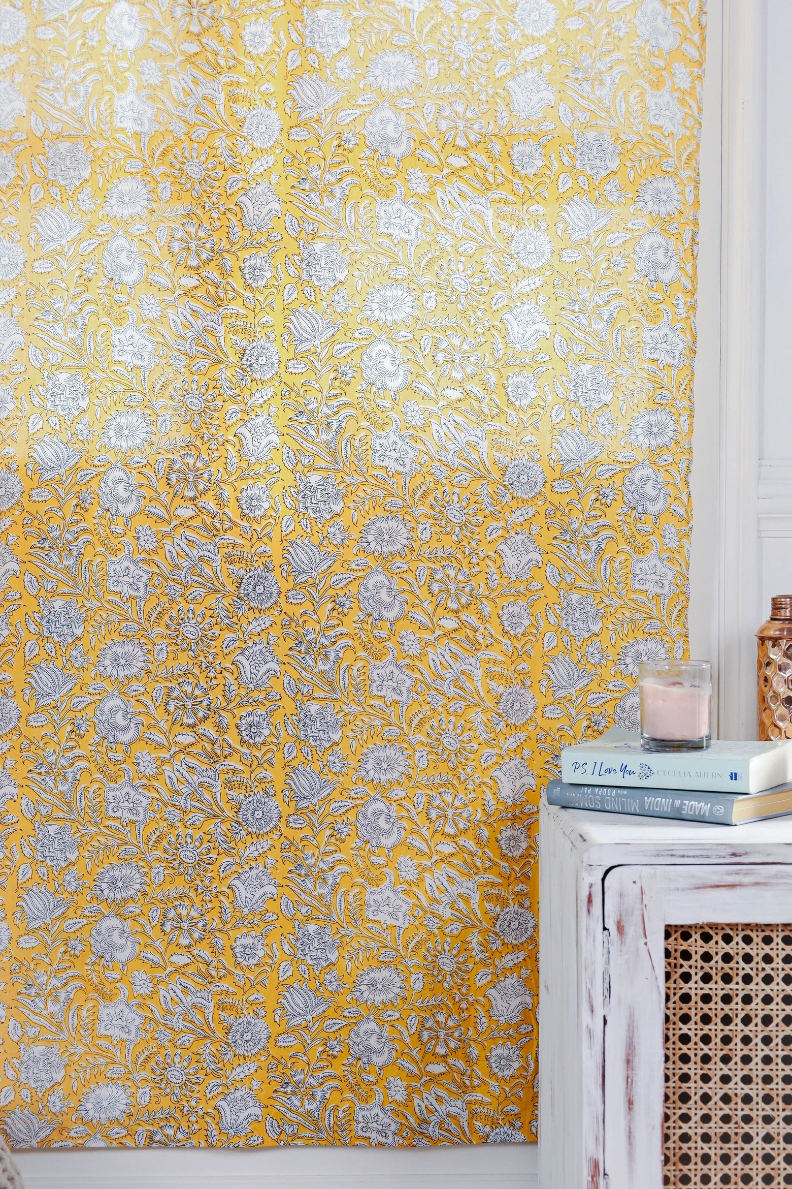 Yellow Sunshine Printed Curtain  - 1 Panel set