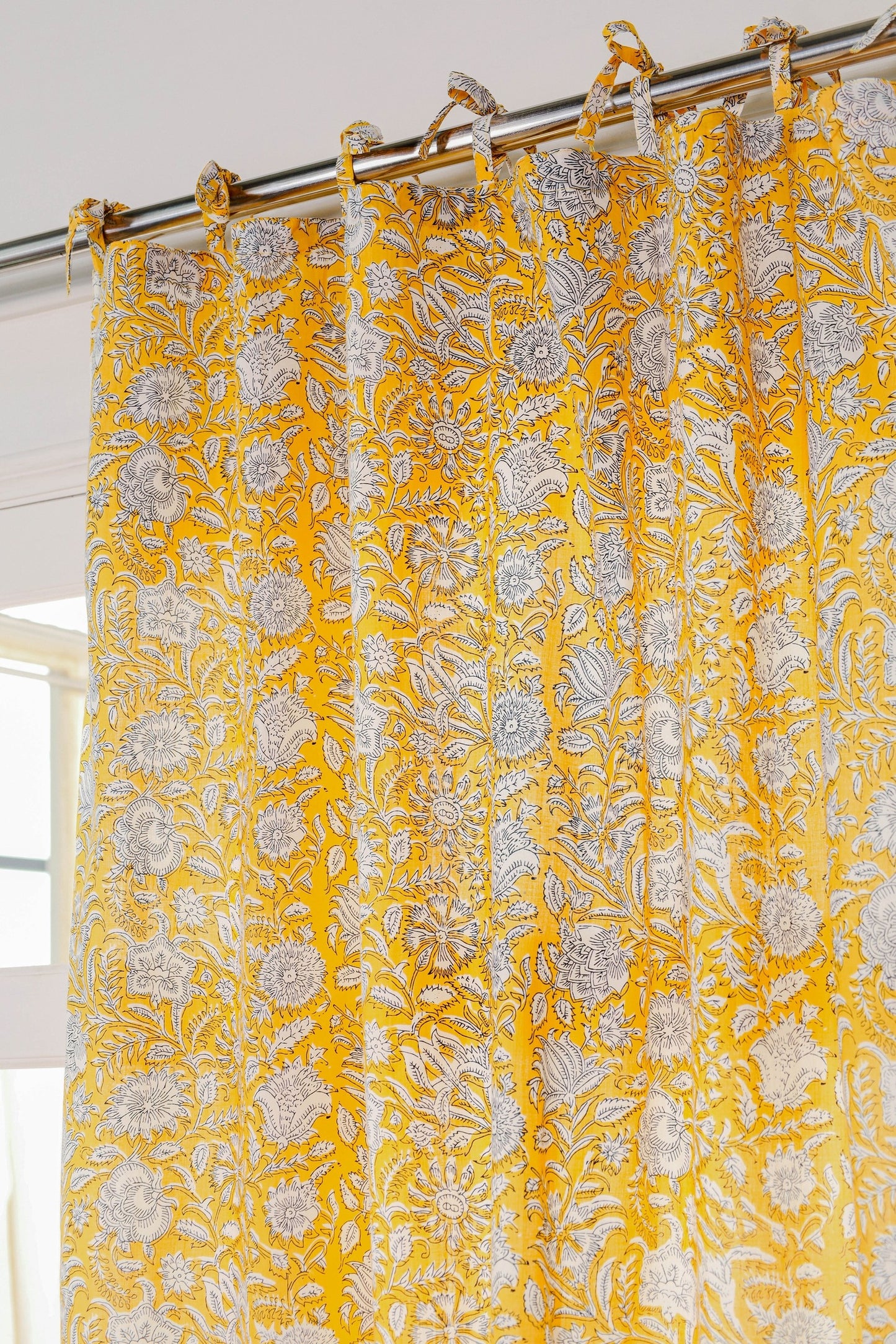 Yellow Sunshine Printed Curtain  - 1 Panel set