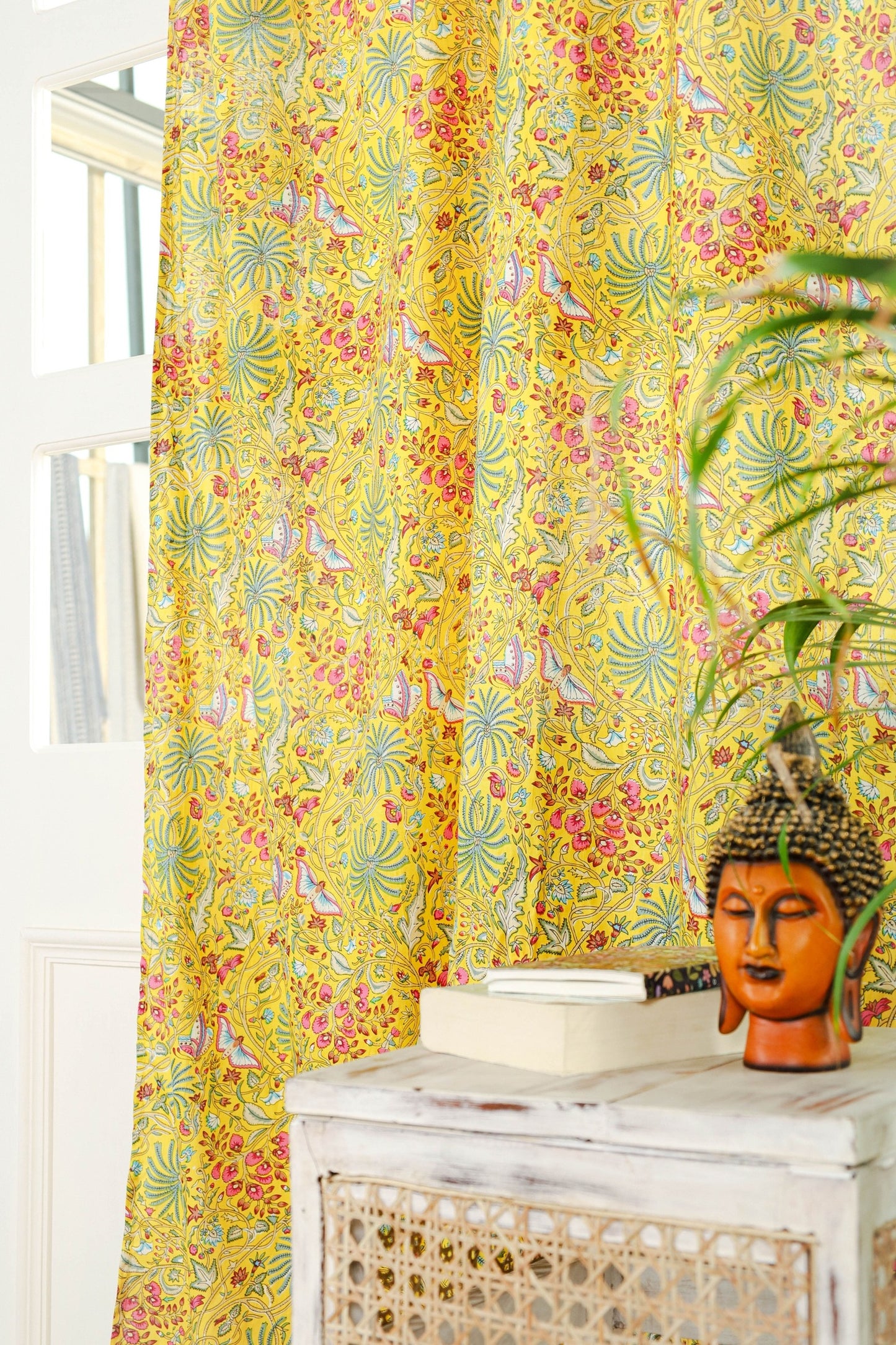 Multicolored Floral Printed Curtain 1 Panel Set