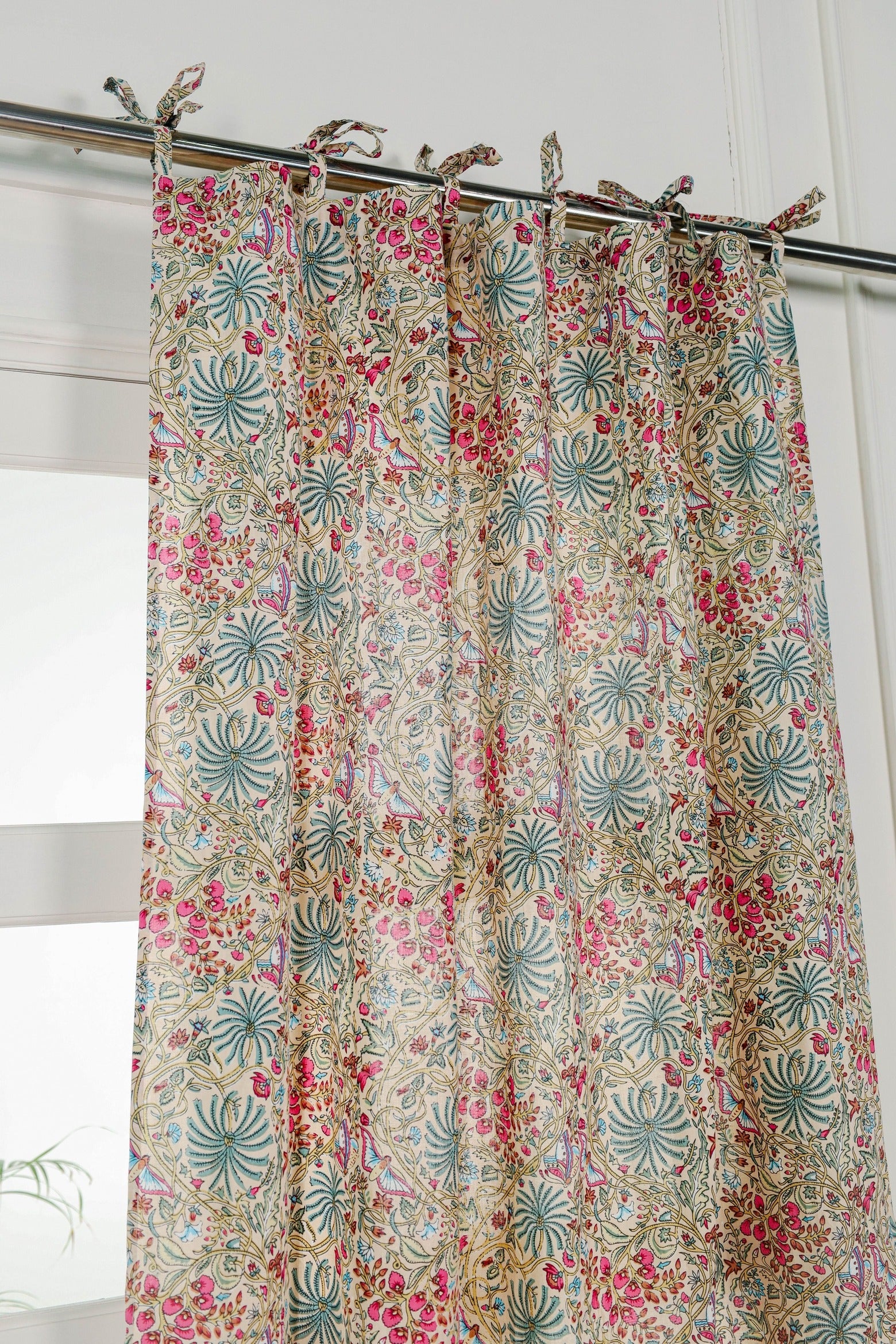 Modern Vintage Floral Printed Curtain 1 Panel Set