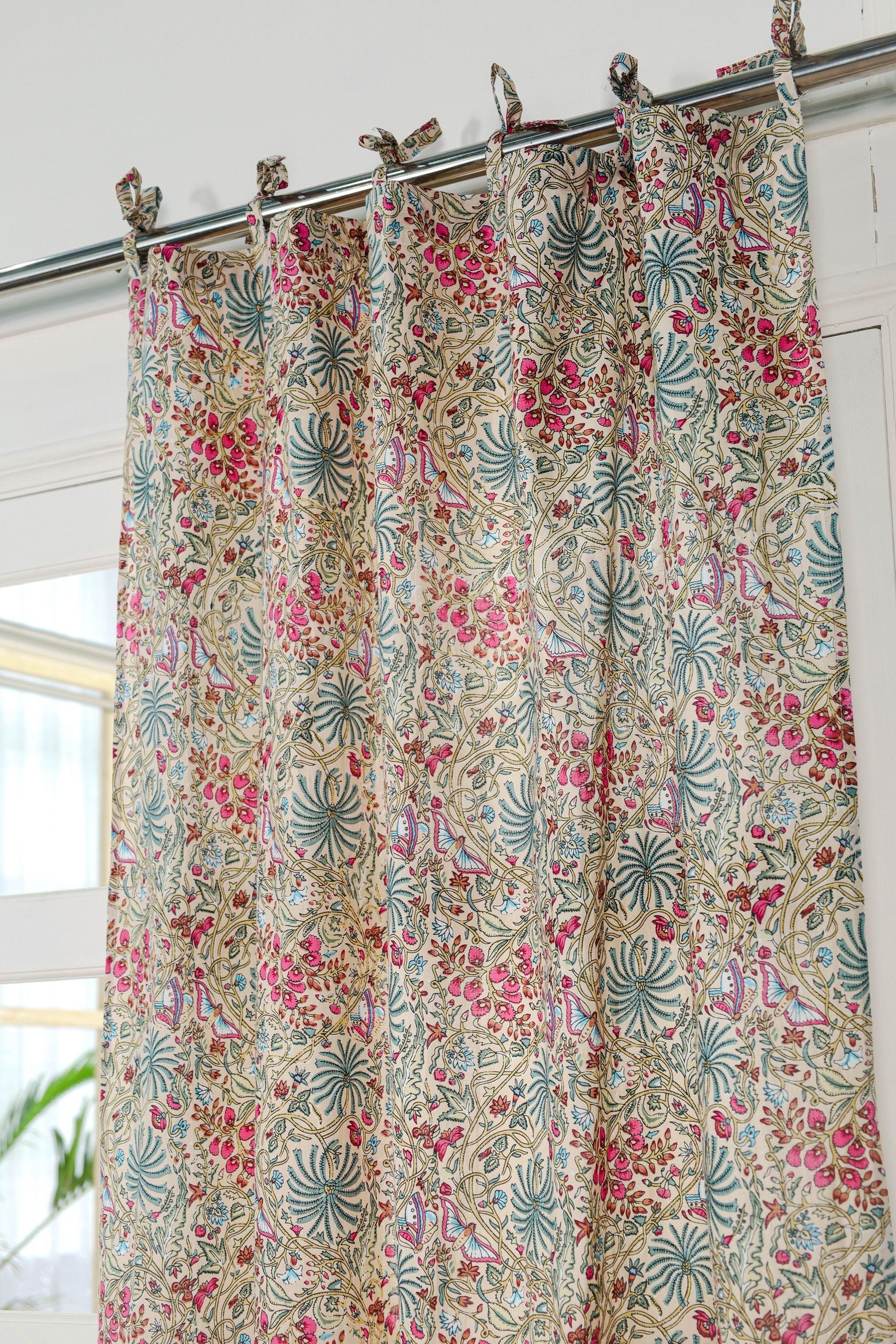 Modern Vintage Floral Printed Curtain 1 Panel Set