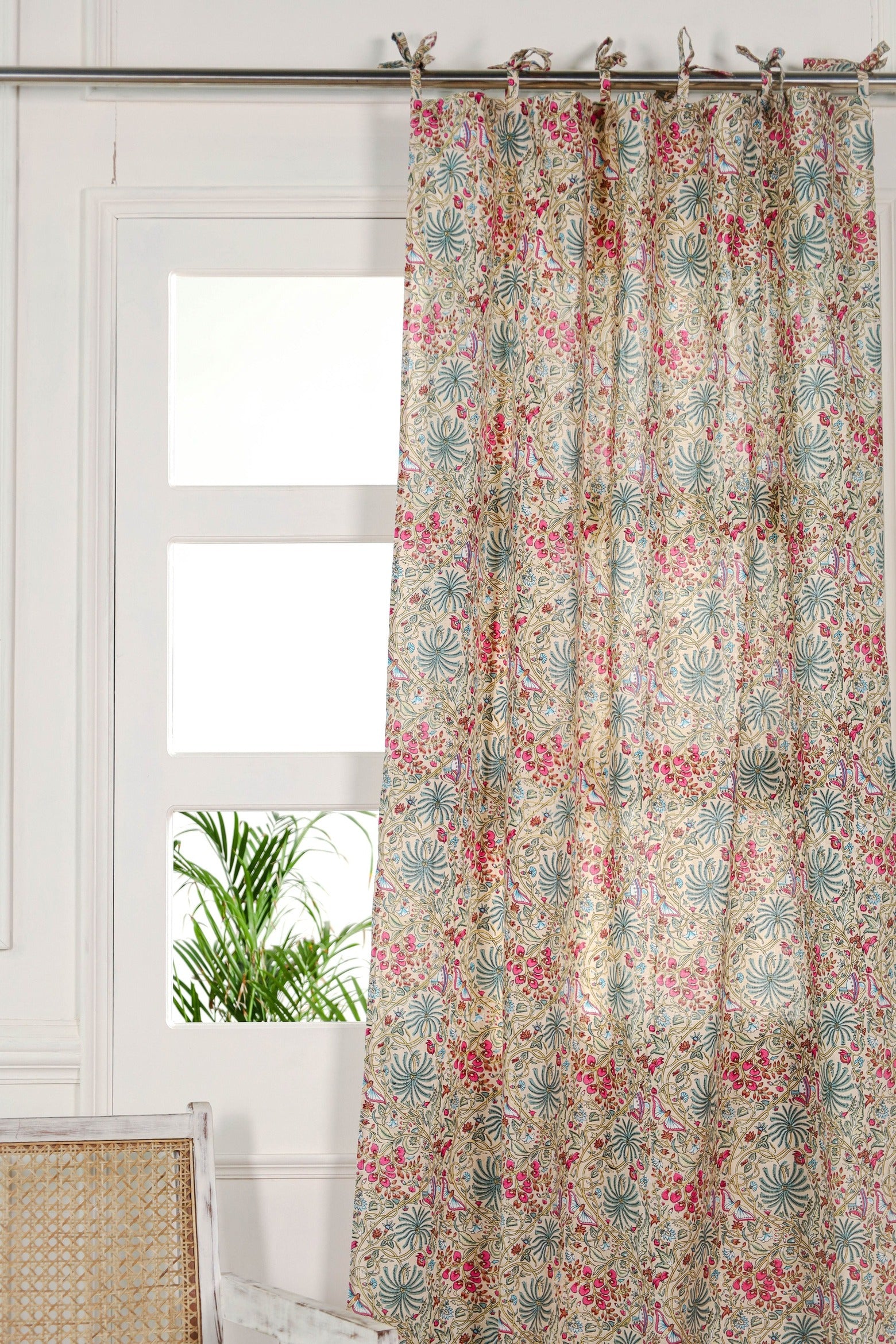 Modern Vintage Floral Printed Curtain 1 Panel Set