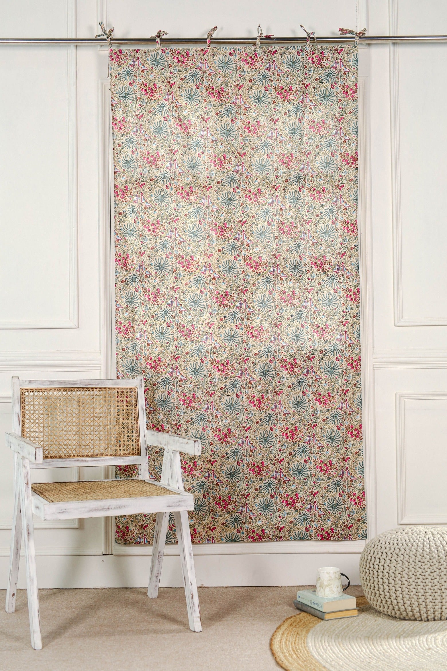 Modern Vintage Floral Printed Curtain 1 Panel Set