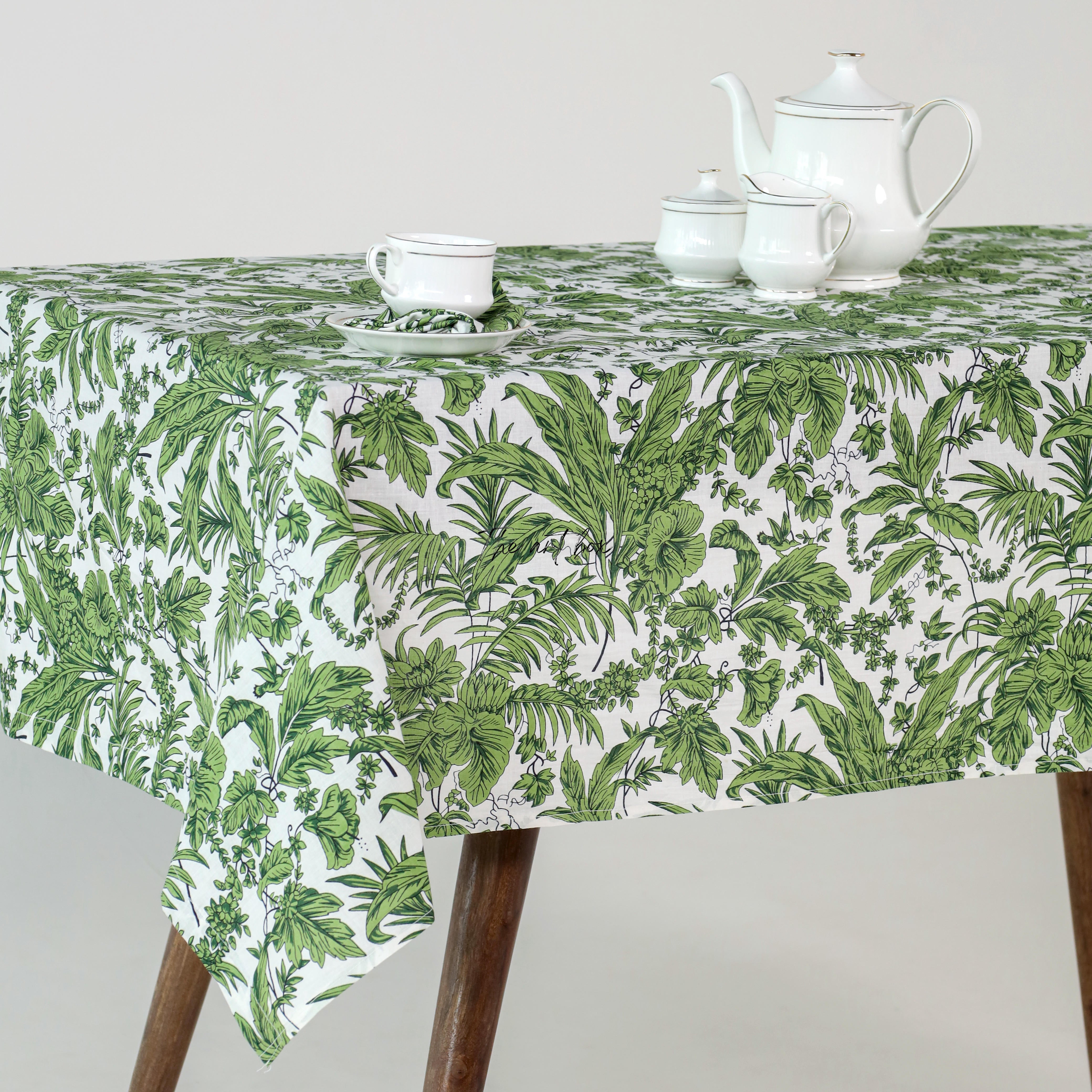 Serenity Blooms Printed Table cover in Soft Floral Cotton