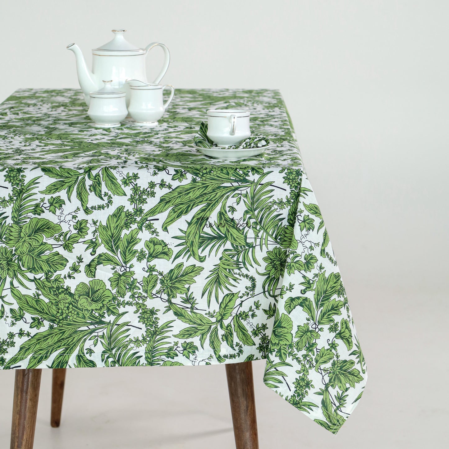 Serenity Blooms Printed Table cover in Soft Floral Cotton