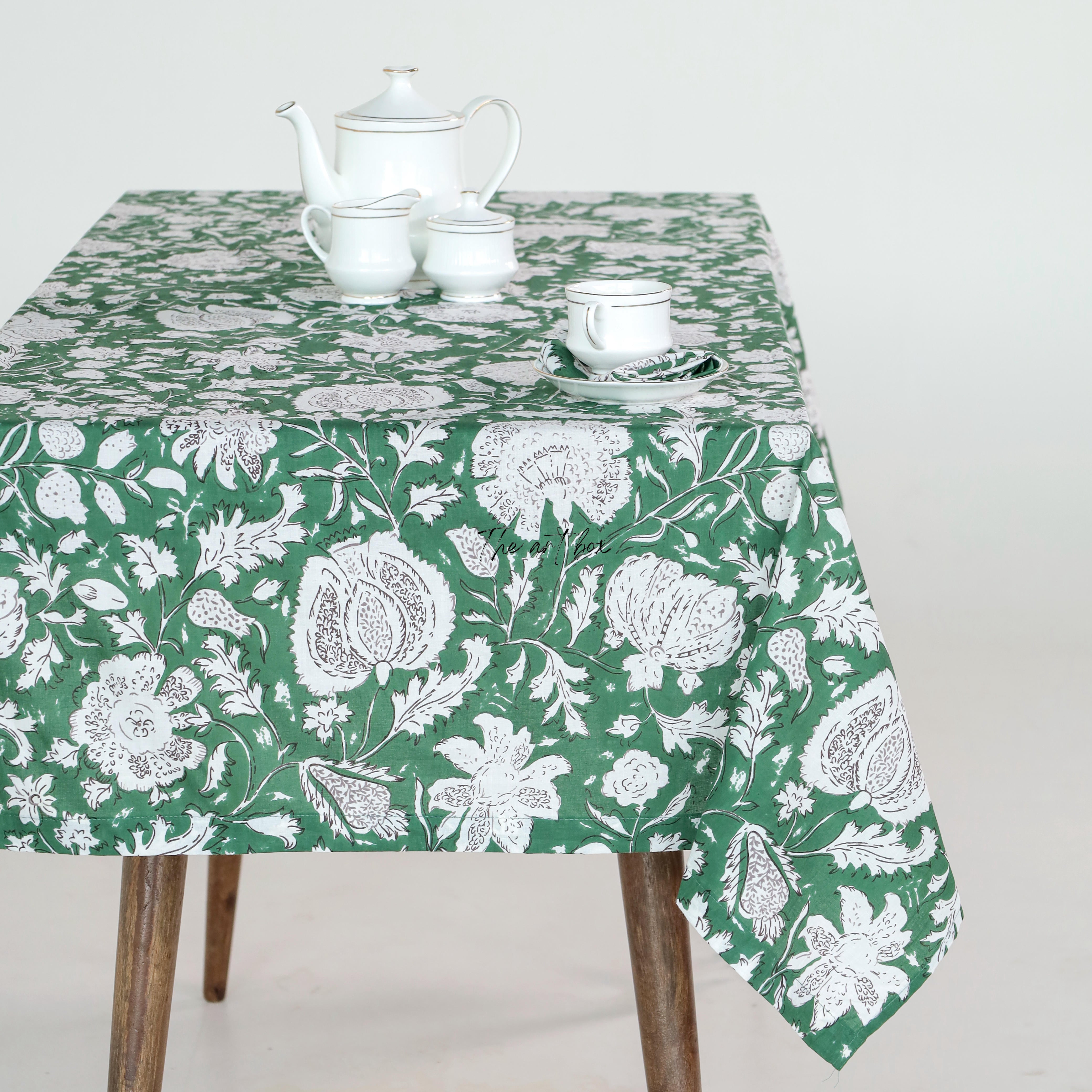 Sea Floral Printed Table Cover