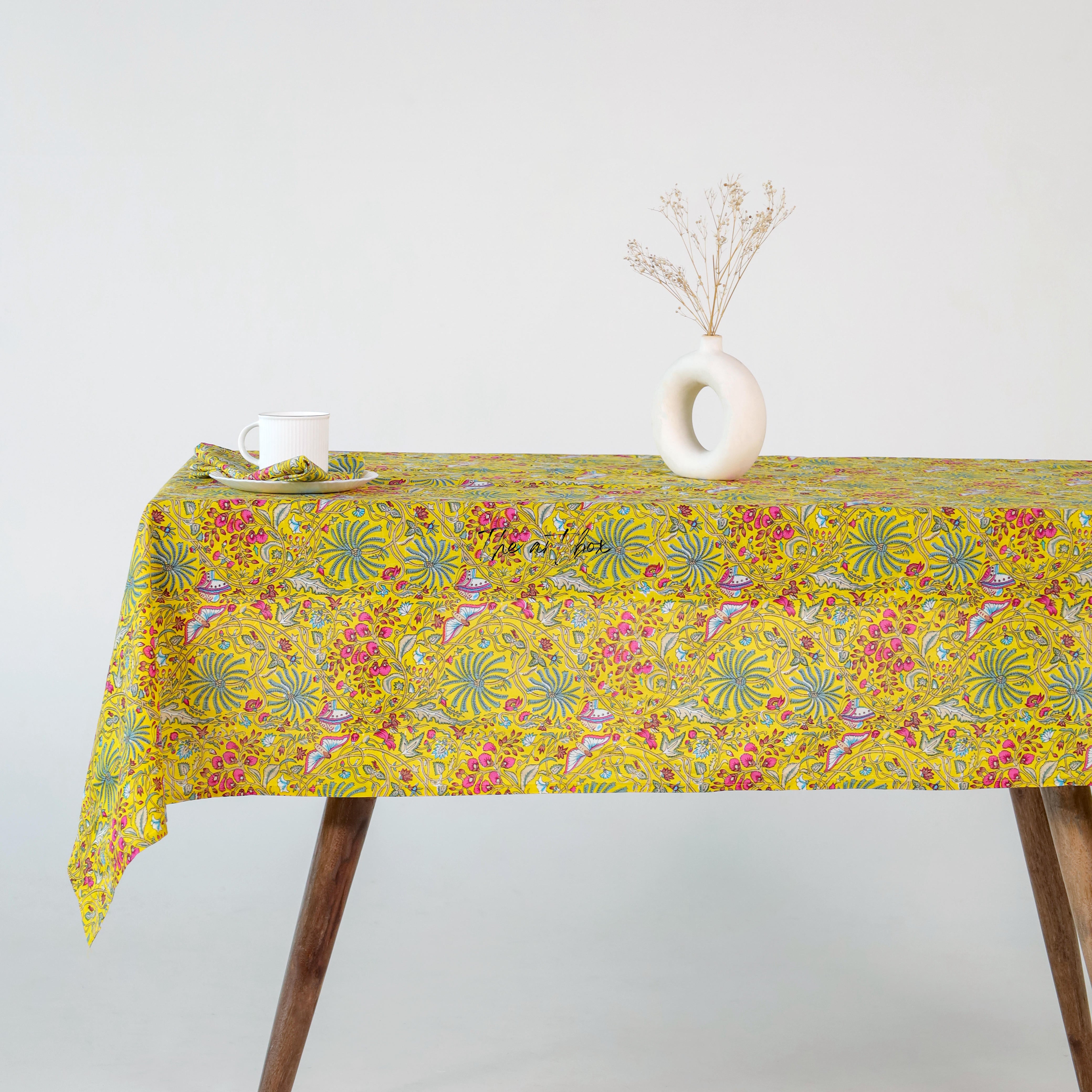 Yellow Printed Table Cloth