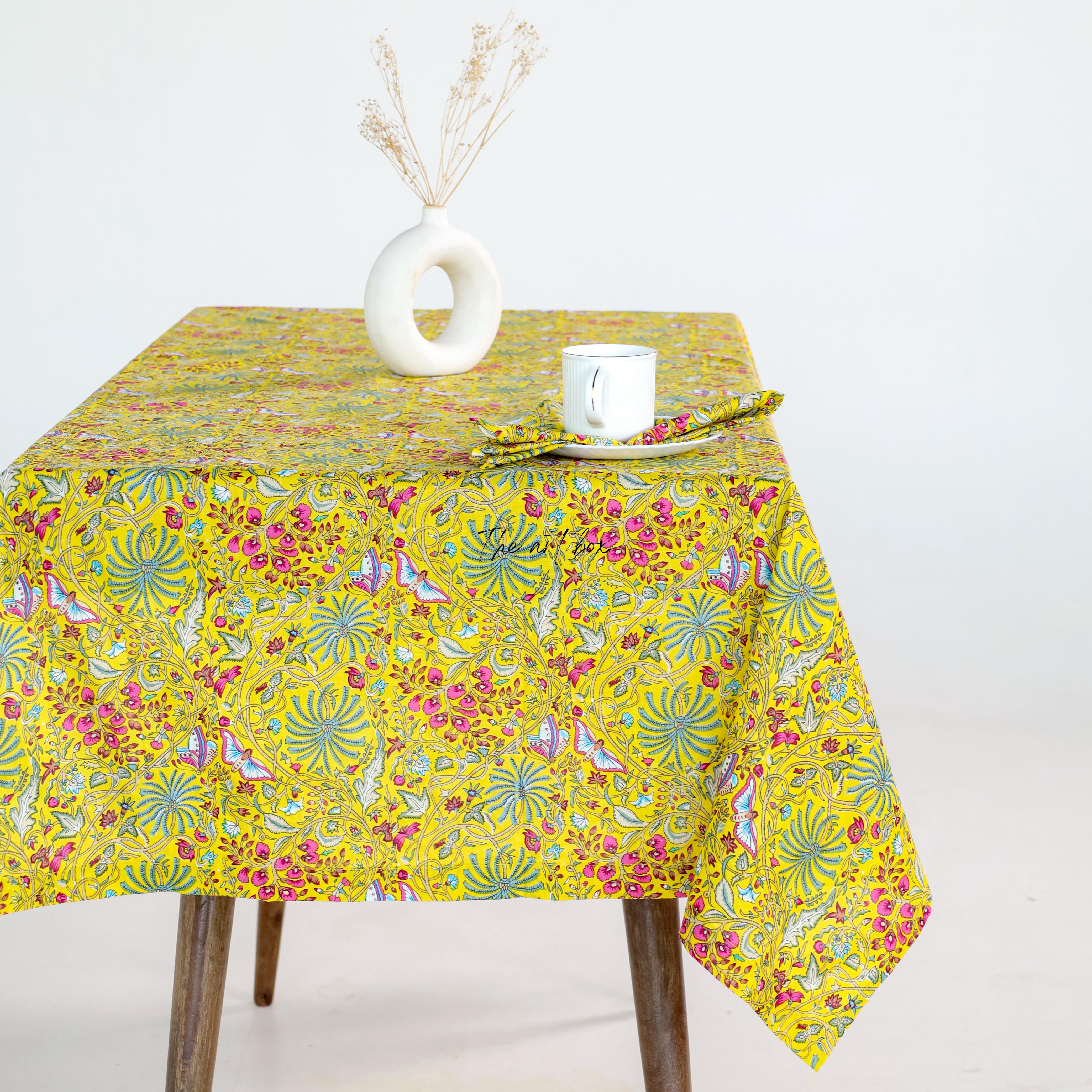 Yellow Printed Table Cloth