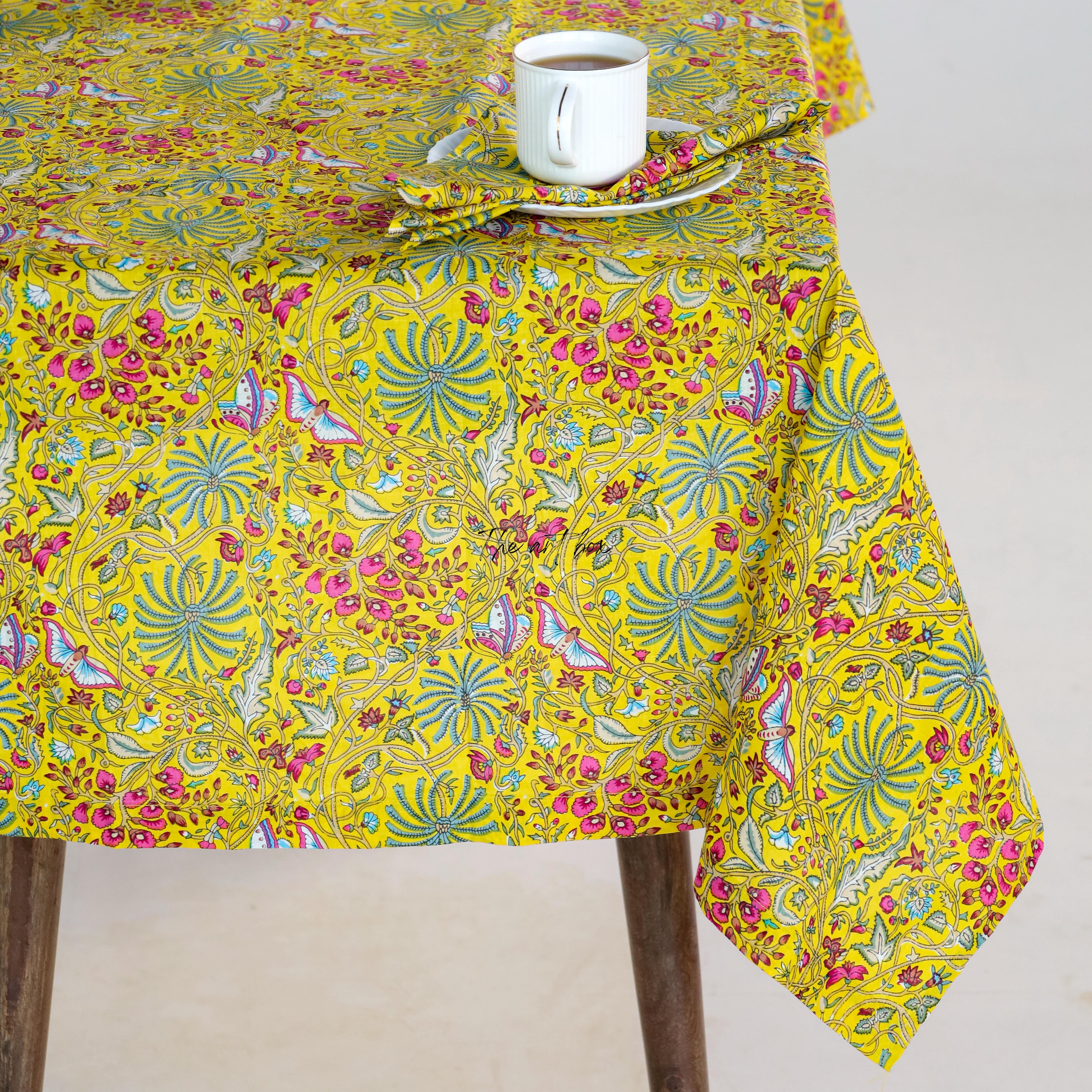 Yellow Printed Table Cloth