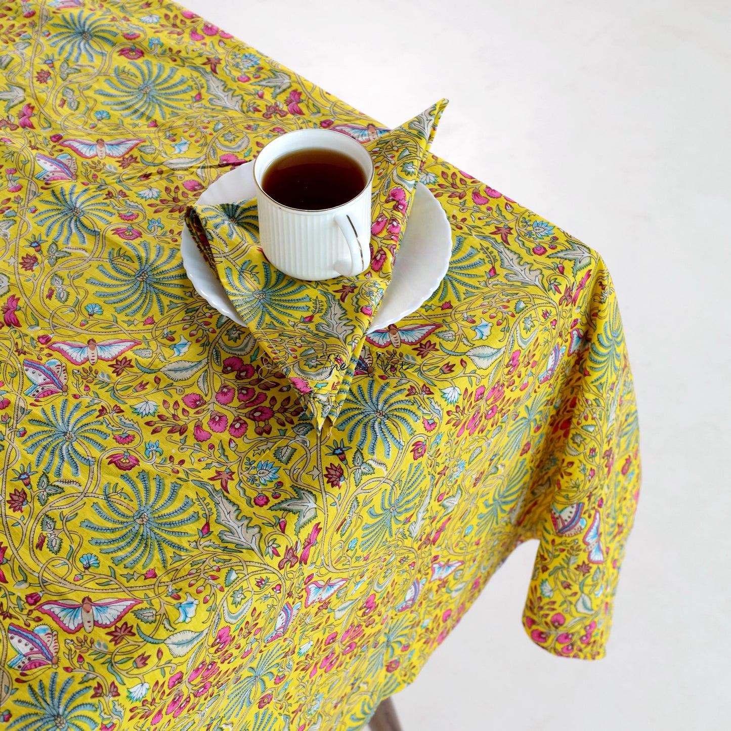 Yellow Printed Table Cloth