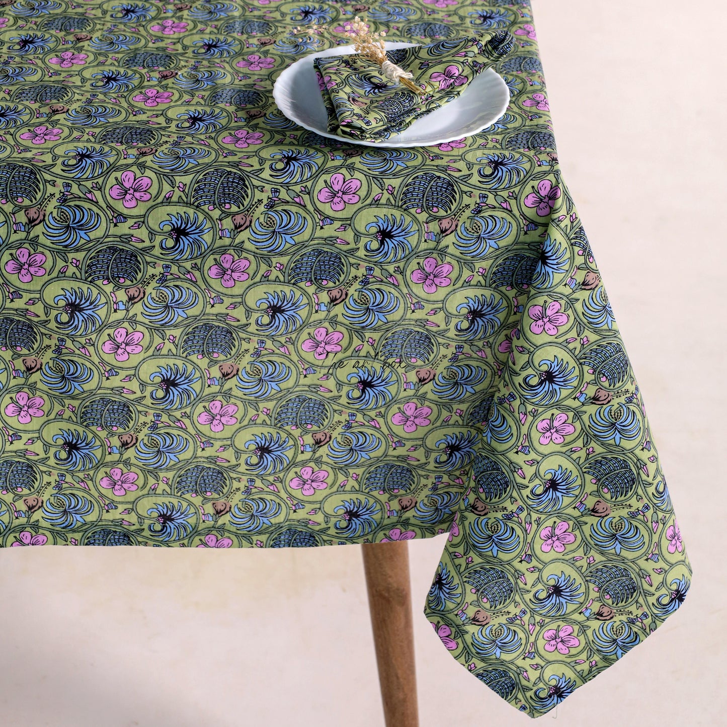 Green Floral Tablecloth