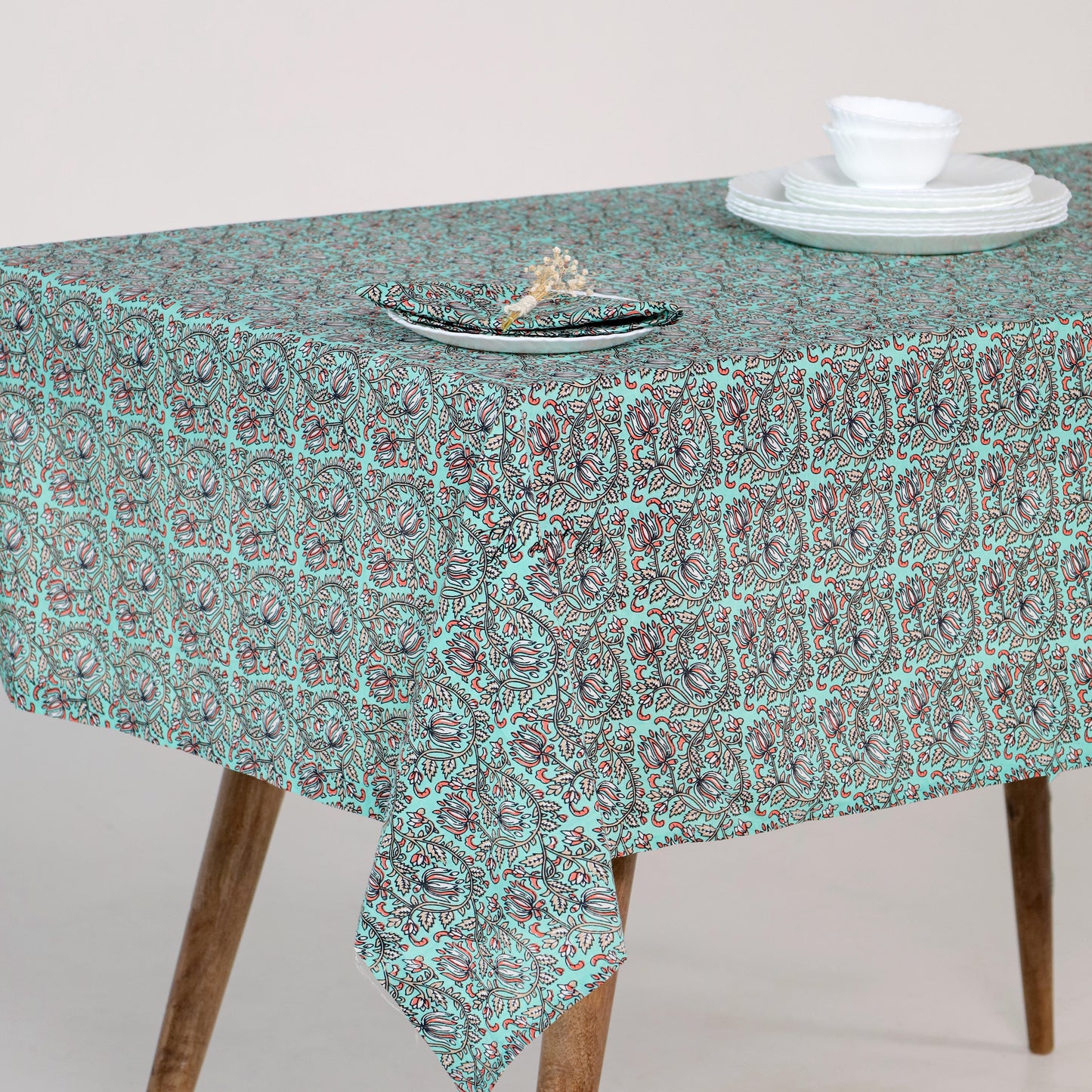 Sea Green Geometric Tablecloth
