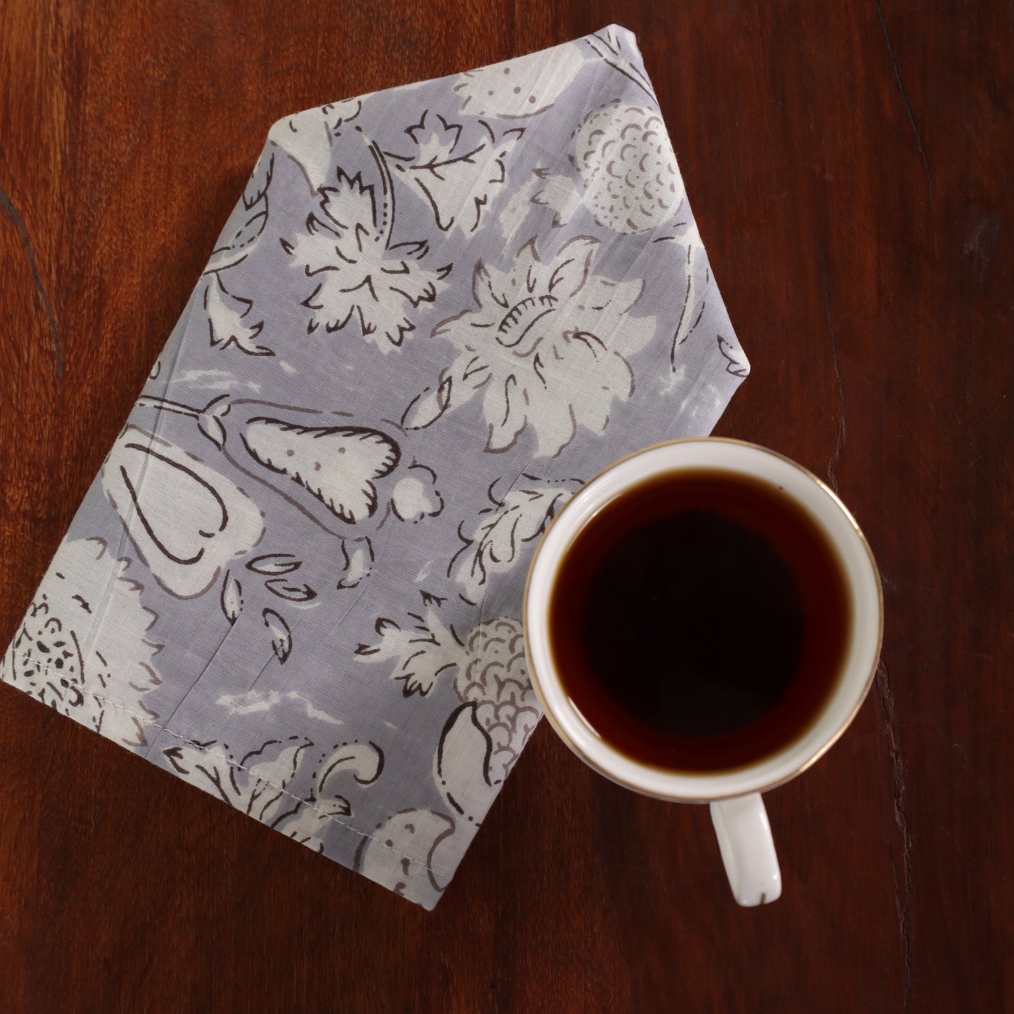 White Cotton Cream Floral Table Napkins