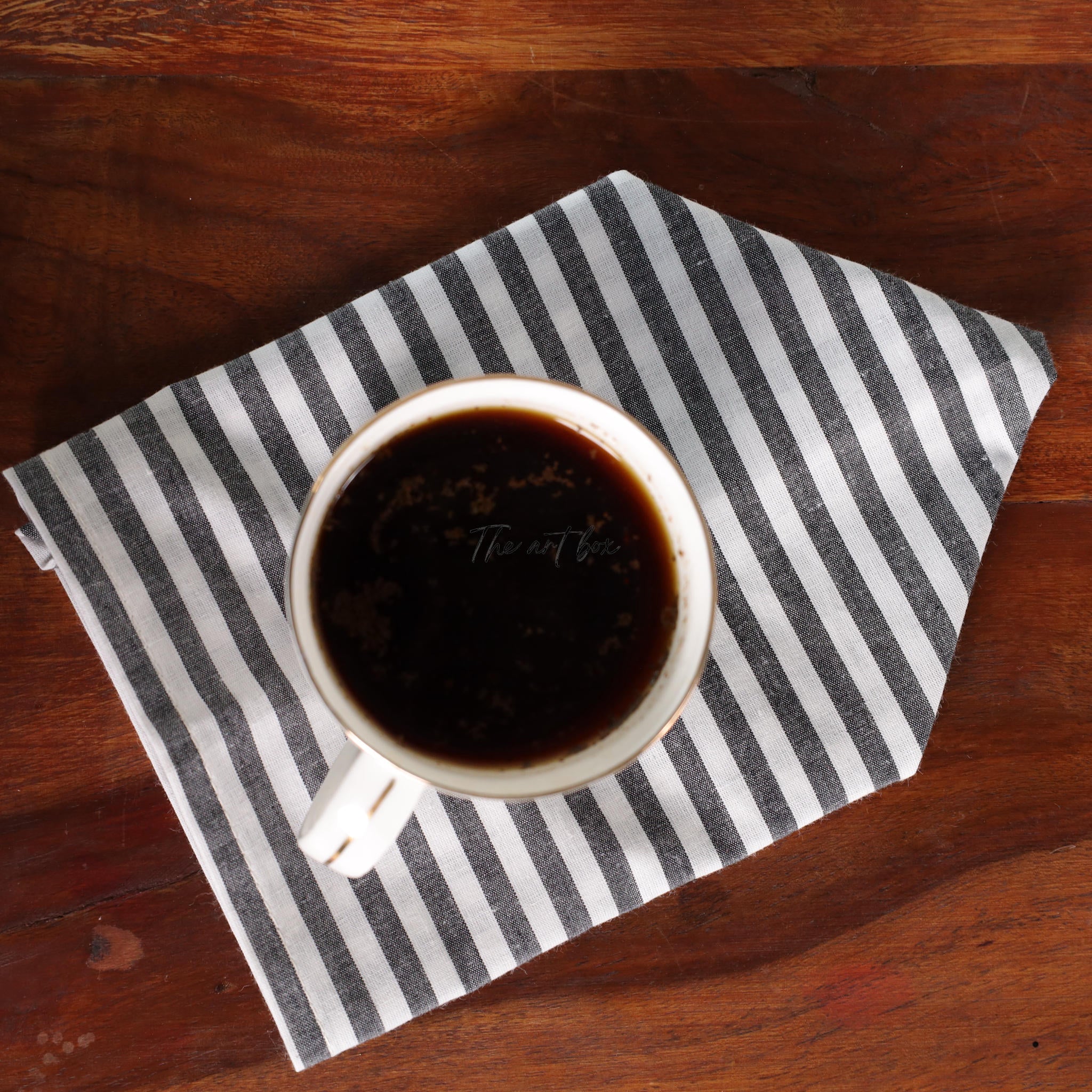 White Cotton Black Stripe Table Napkins