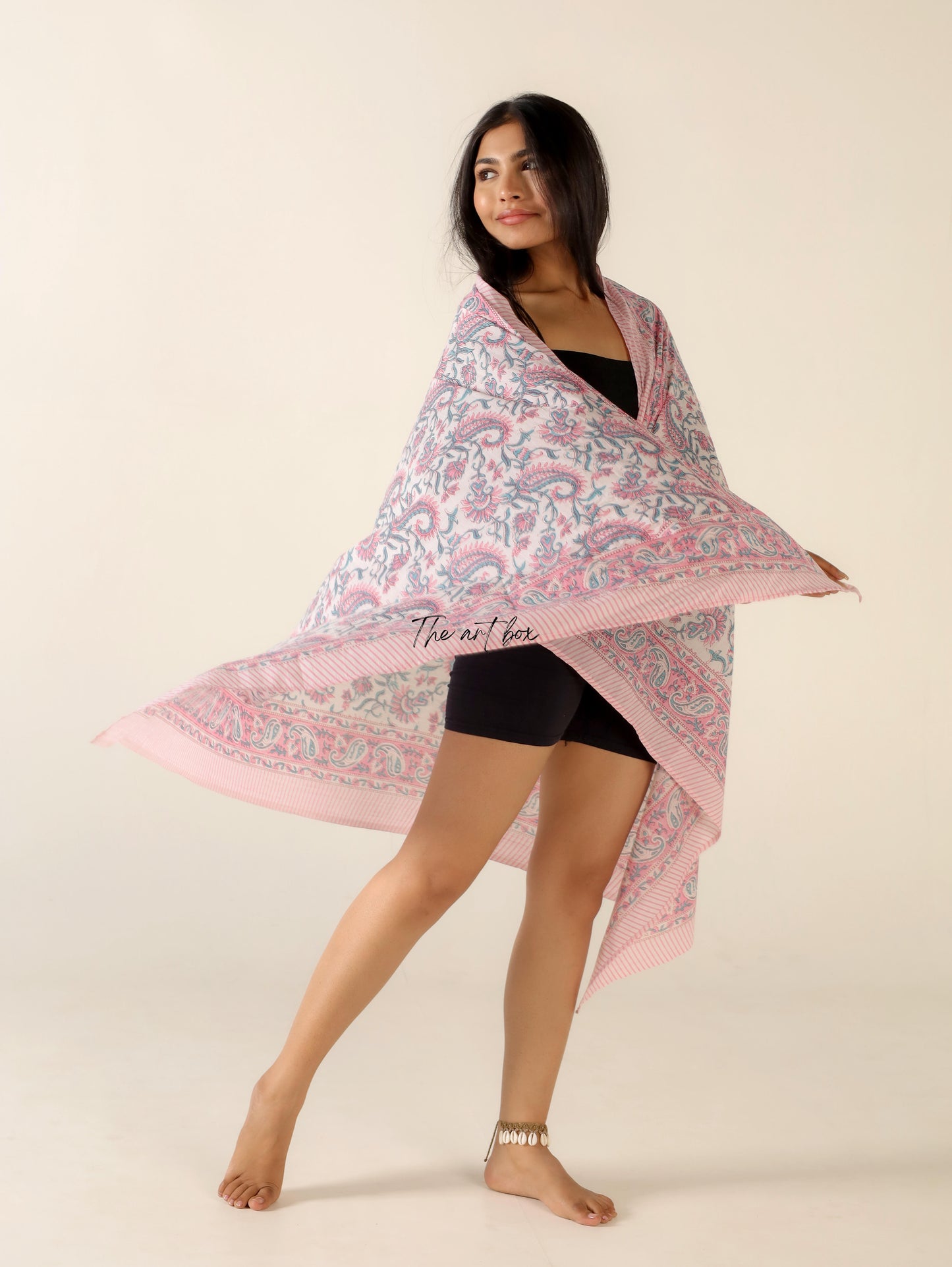 Floral Fantasy Cotton Sarong Pareo for Beachside Elegance