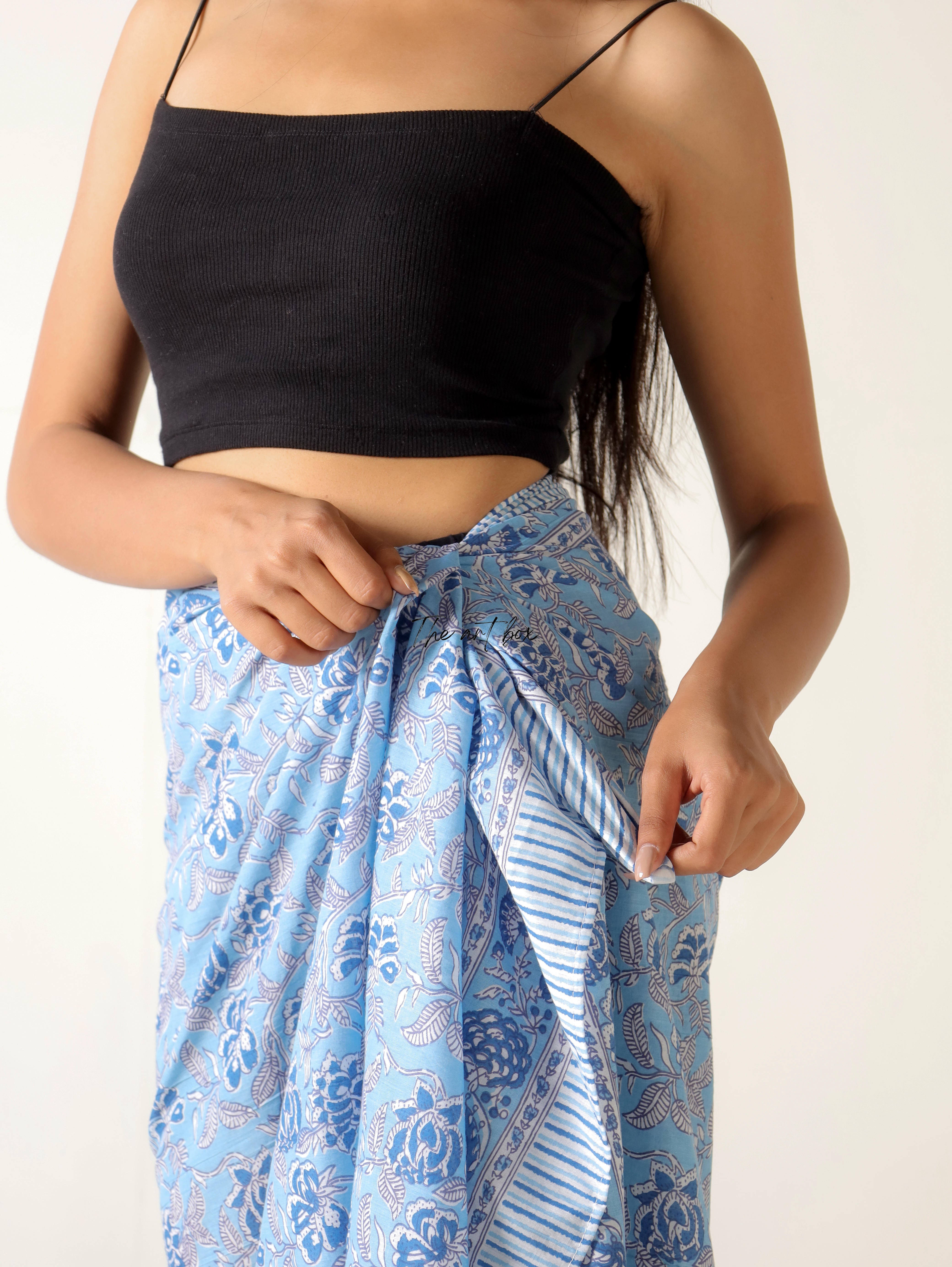 Boho Blossoms Cotton Floral Sarong Pareo for Bohemian Beach Style