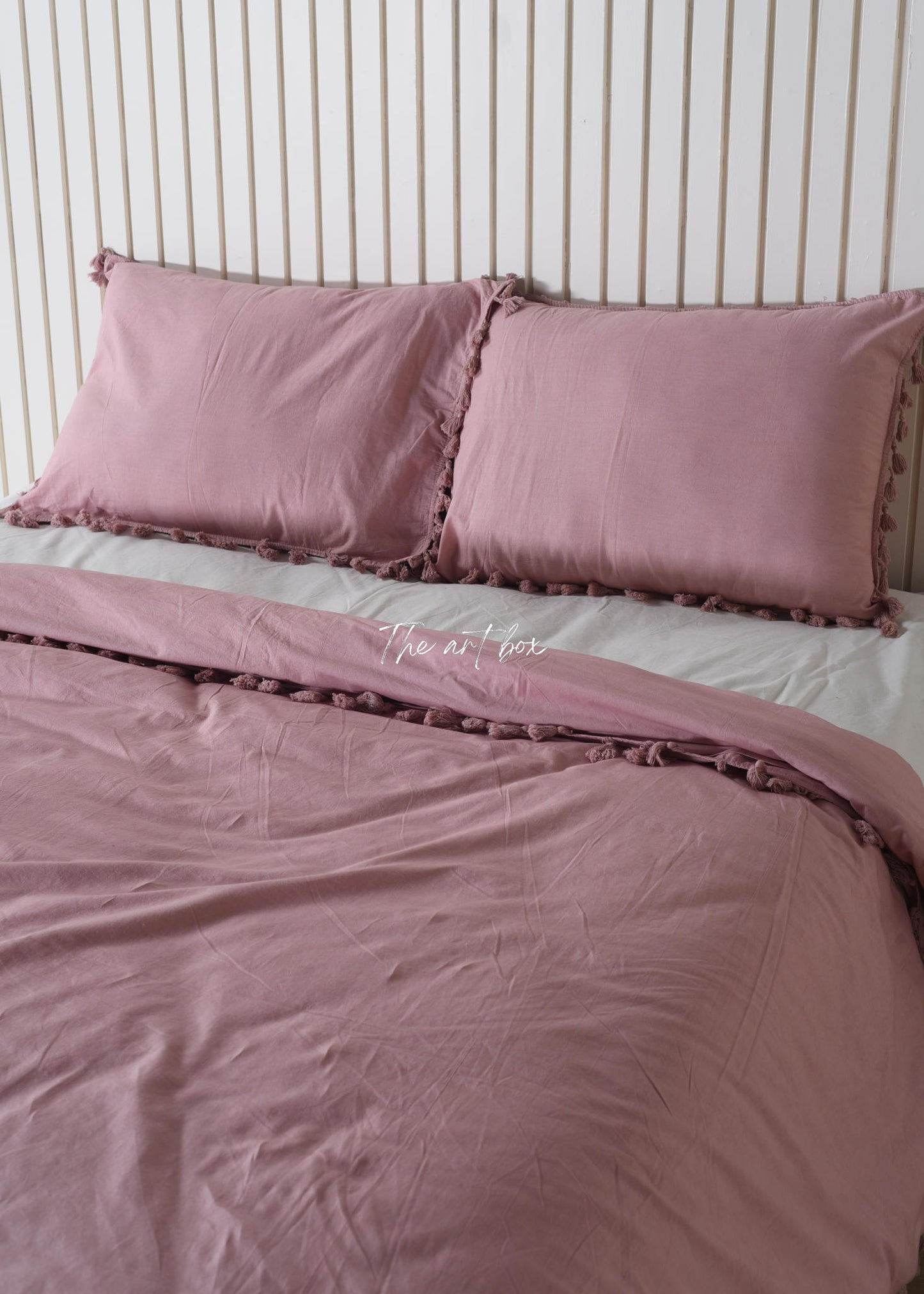 Coral Linen Duvet Cover and Pillow Set