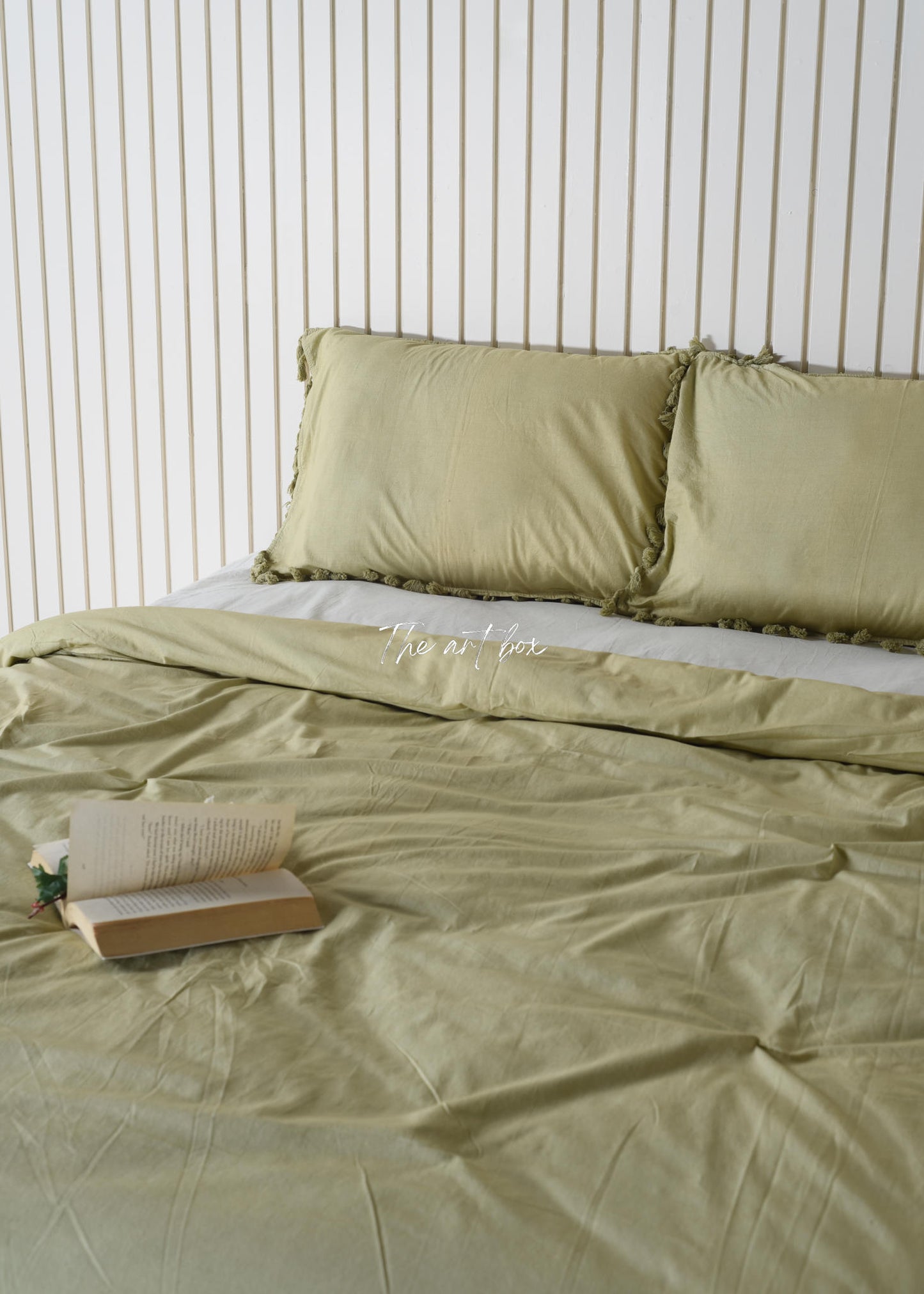 Lime Linen Duvet Cover and Pillow Set