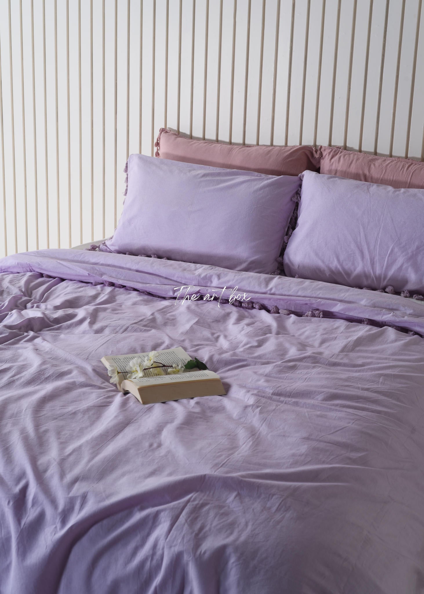 Lavender Linen Duvet Cover and Pillow Set