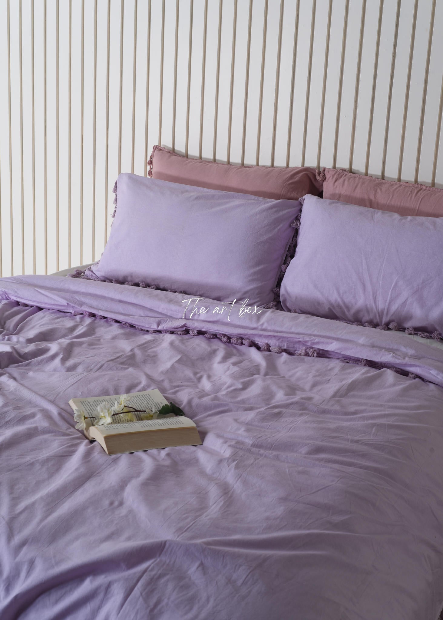 Lavender Linen Duvet Cover and Pillow Set