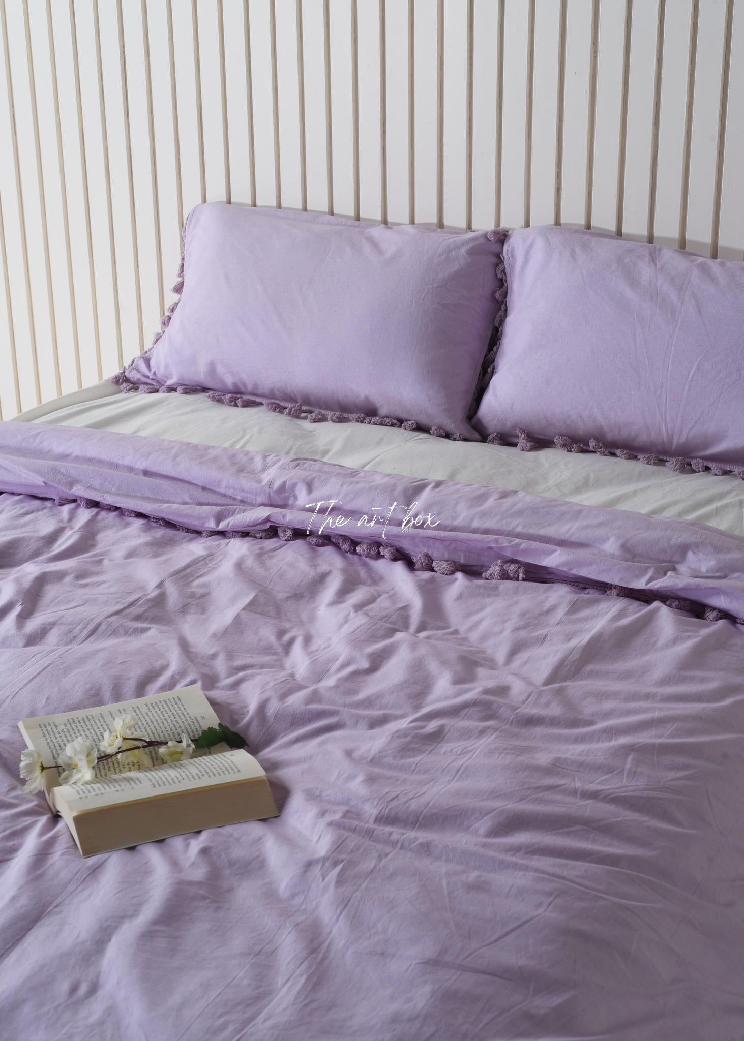 Lavender Linen Duvet Cover and Pillow Set