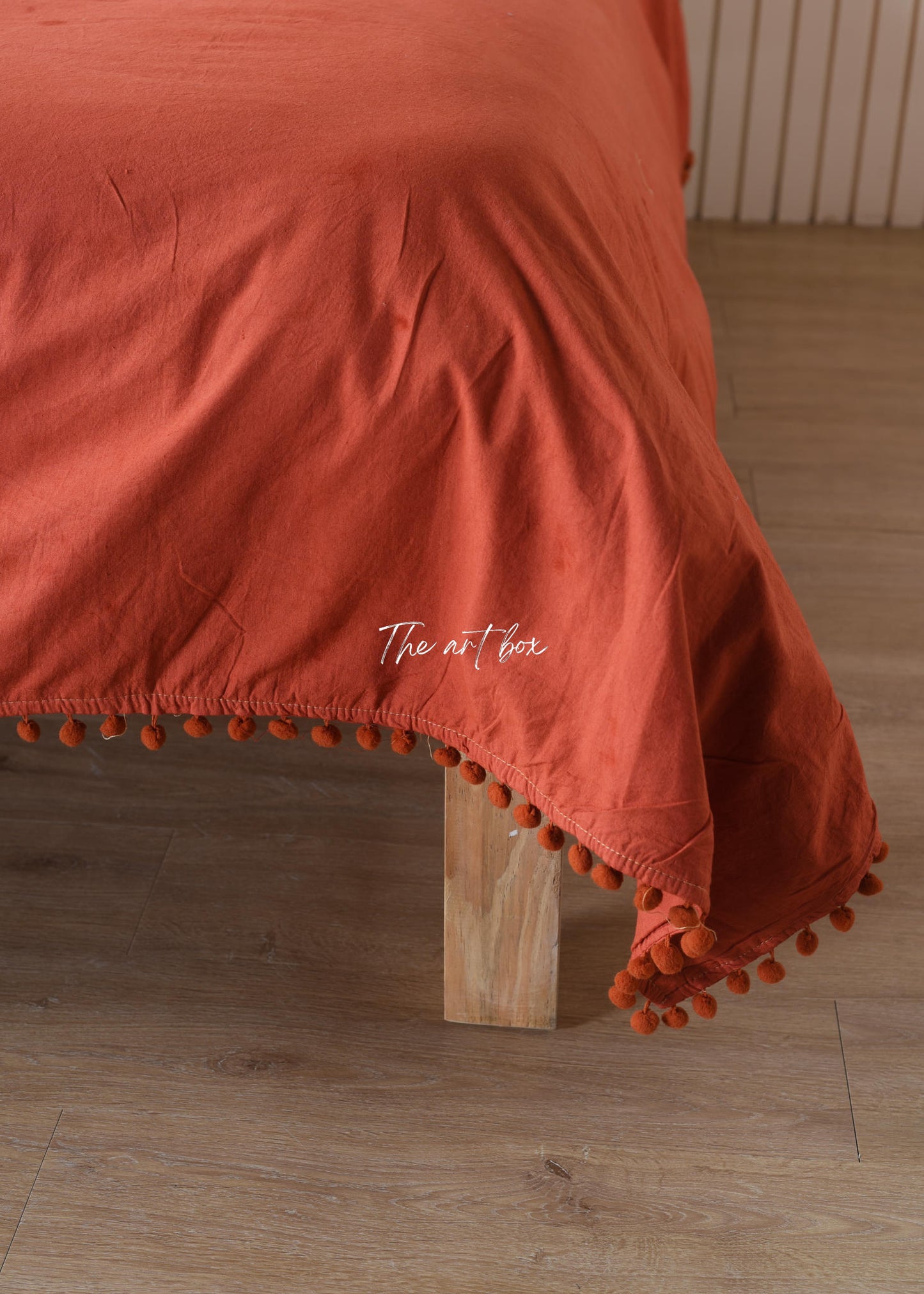 Red Linen Duvet Cover and Pillow Set