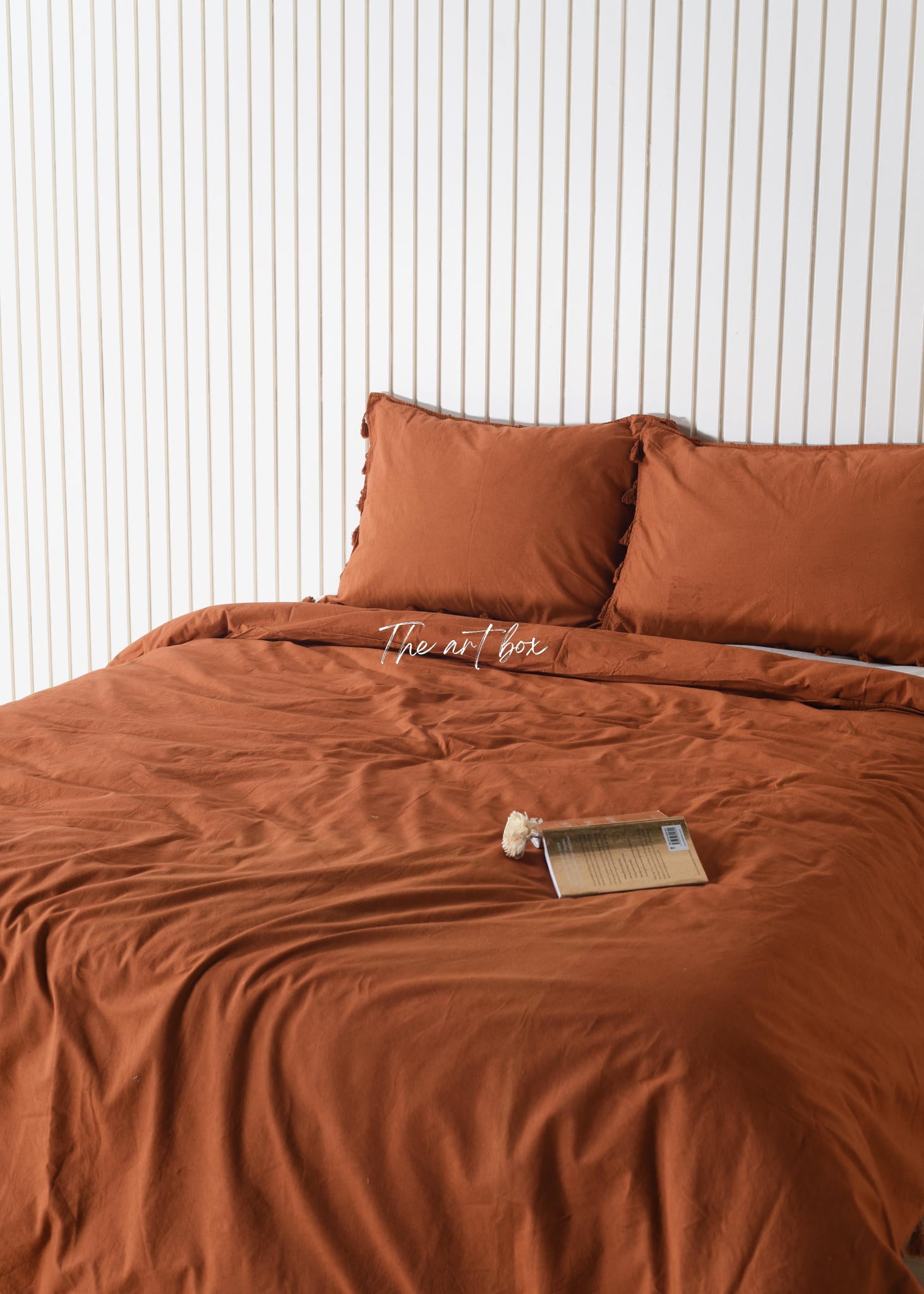 Rust Linen Duvet Cover and Pillow Set