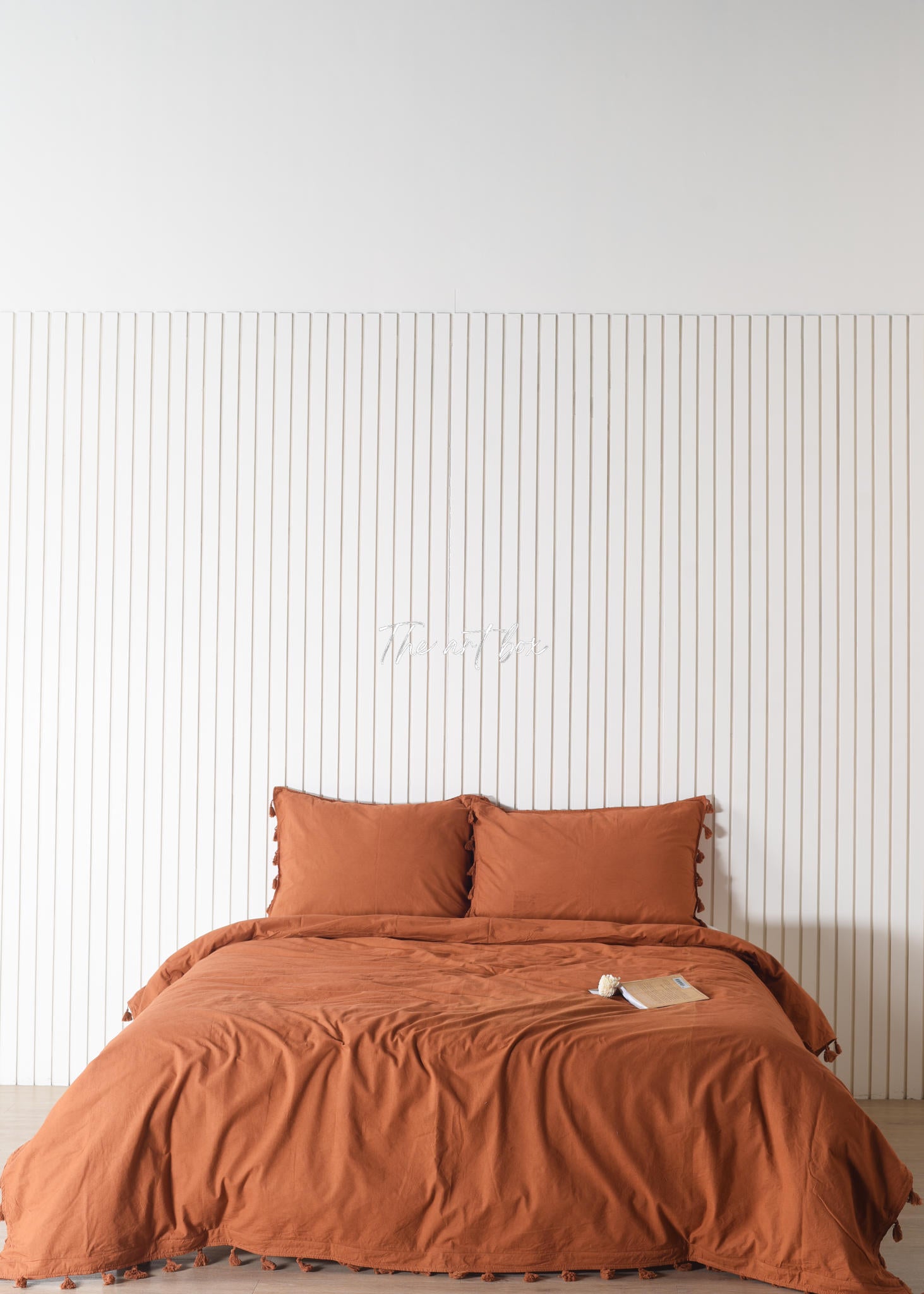 Rust Linen Duvet Cover and Pillow Set